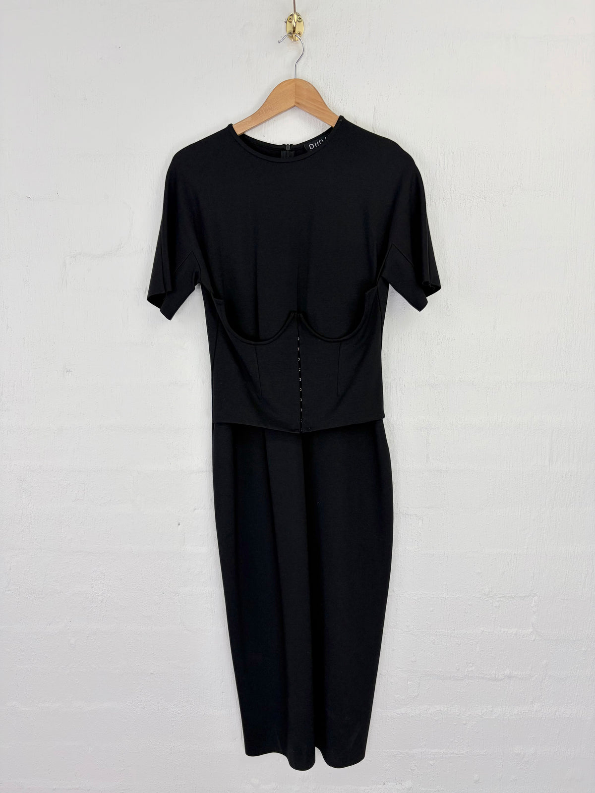 Diida Black Corset Waist Midi Dress - AU8