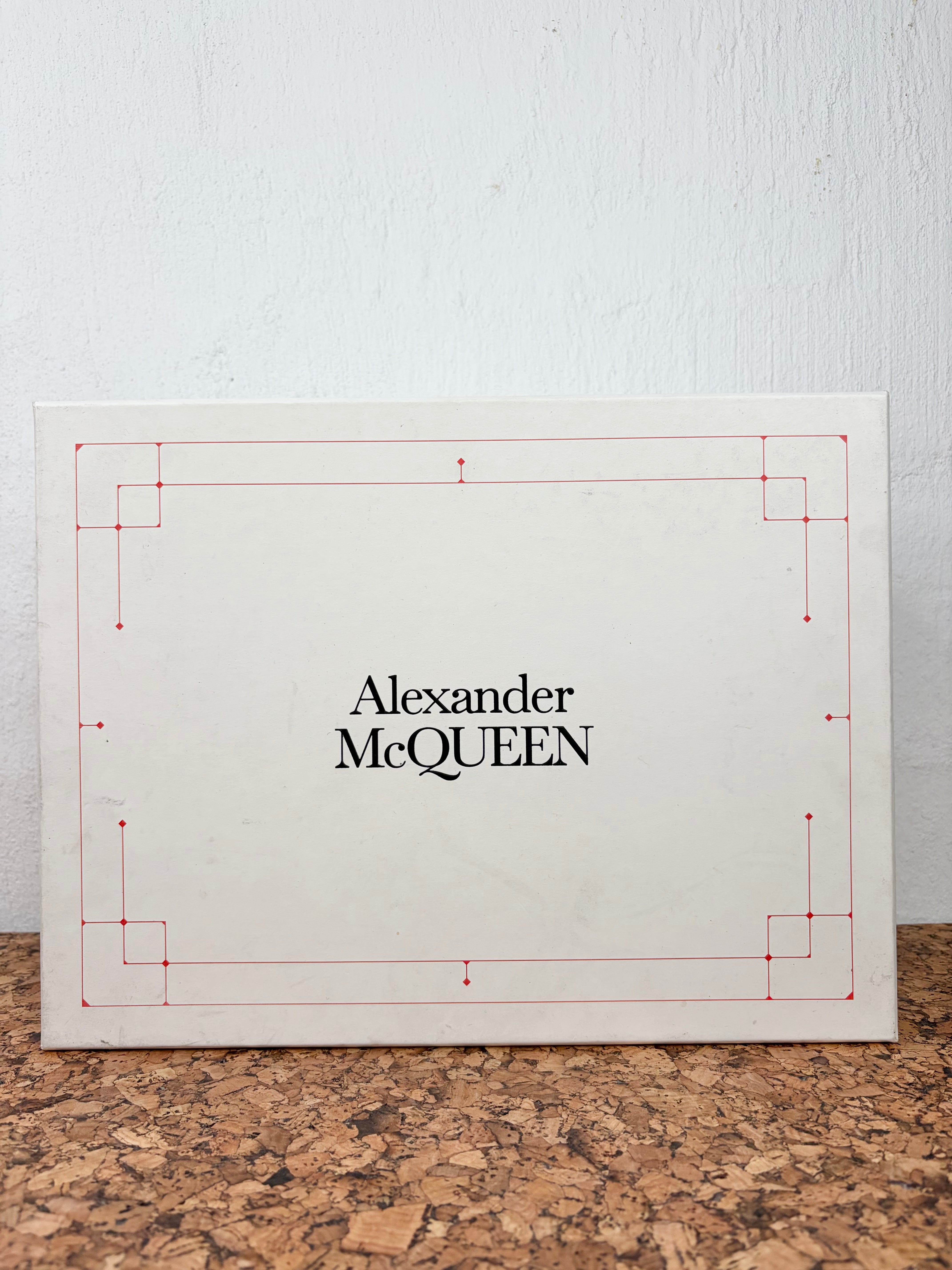 Alexander McQueen Black Croc Embossed 4 Ring Satchel