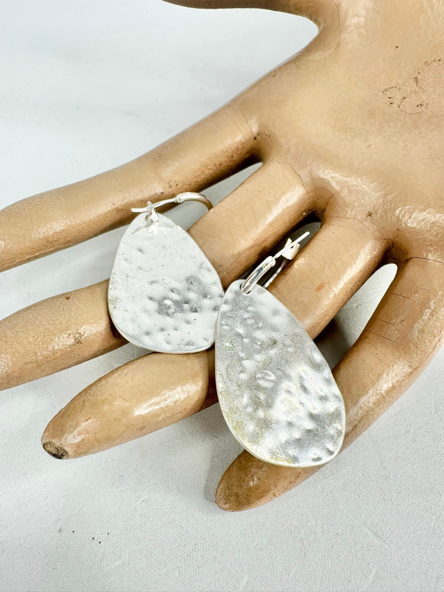 MFW Silver Bashed Metal Earrings