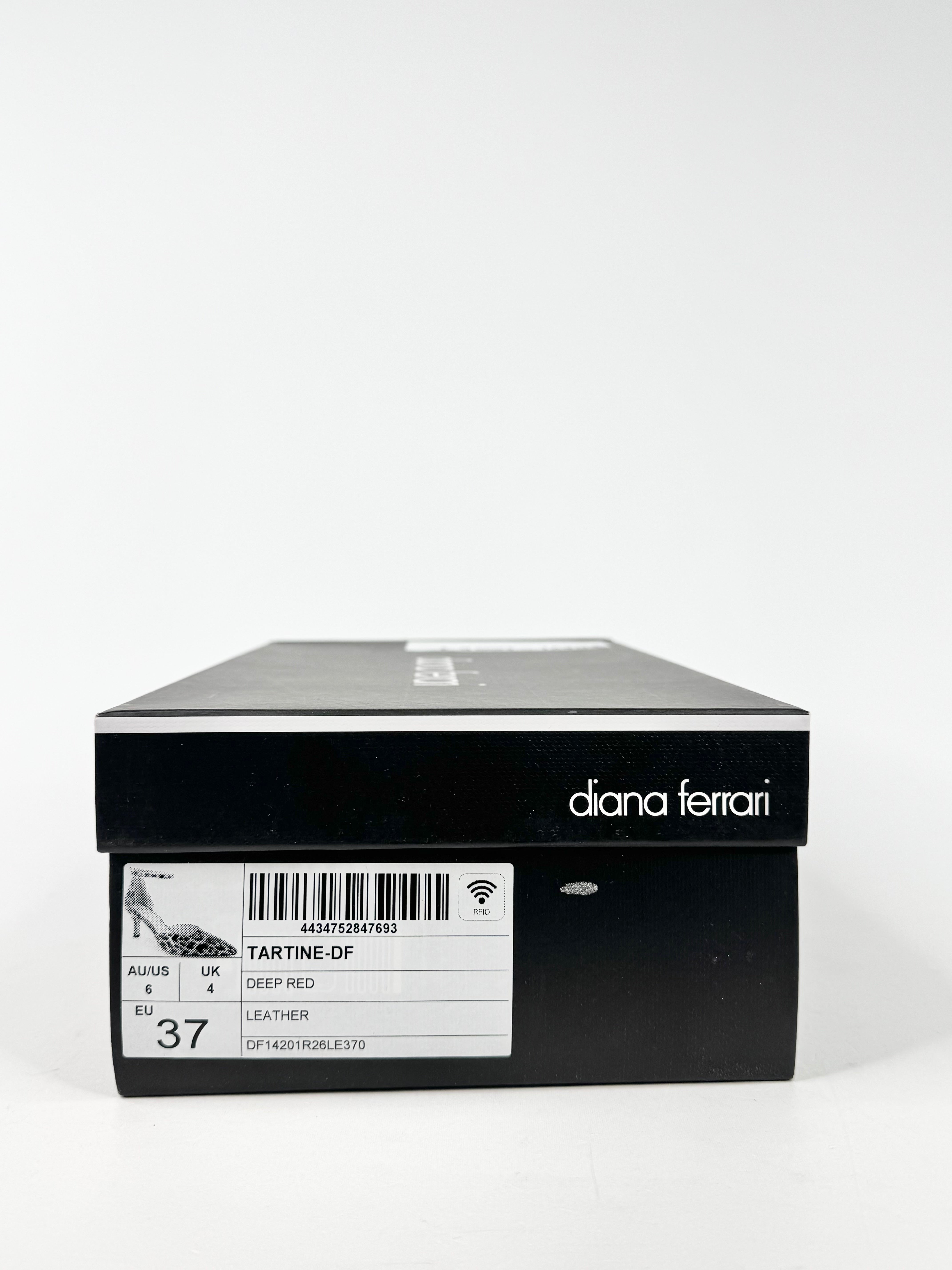 MFW Diana Ferrari Tartine Deep Red Leather Heels - EU37