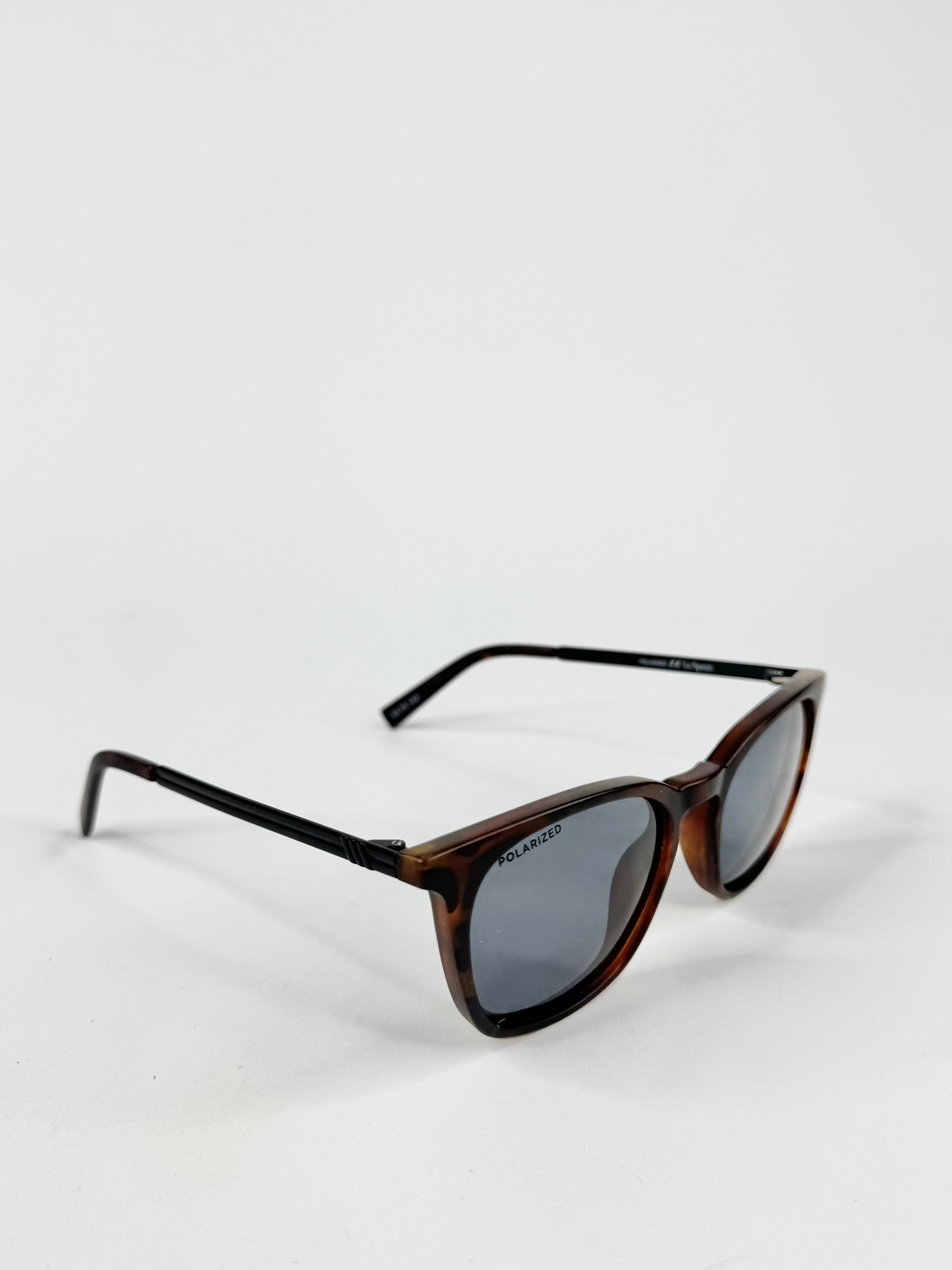 Le Specs Dark Tortoiseshell 'Huzzah' Square Polarized Sunglasses