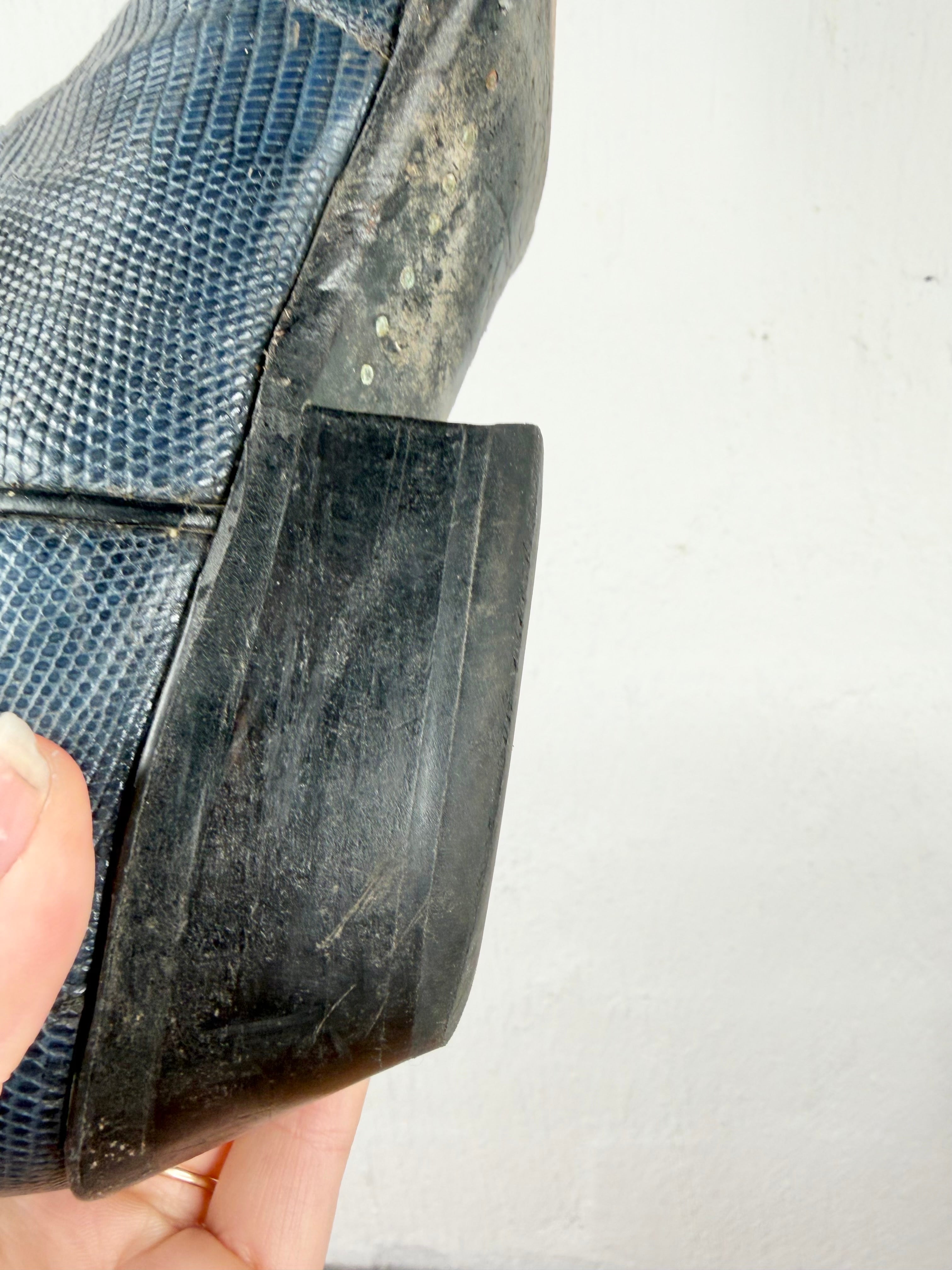 Vintage Panhandle Slim Black and Blue Cowboy Boots - EU39/40