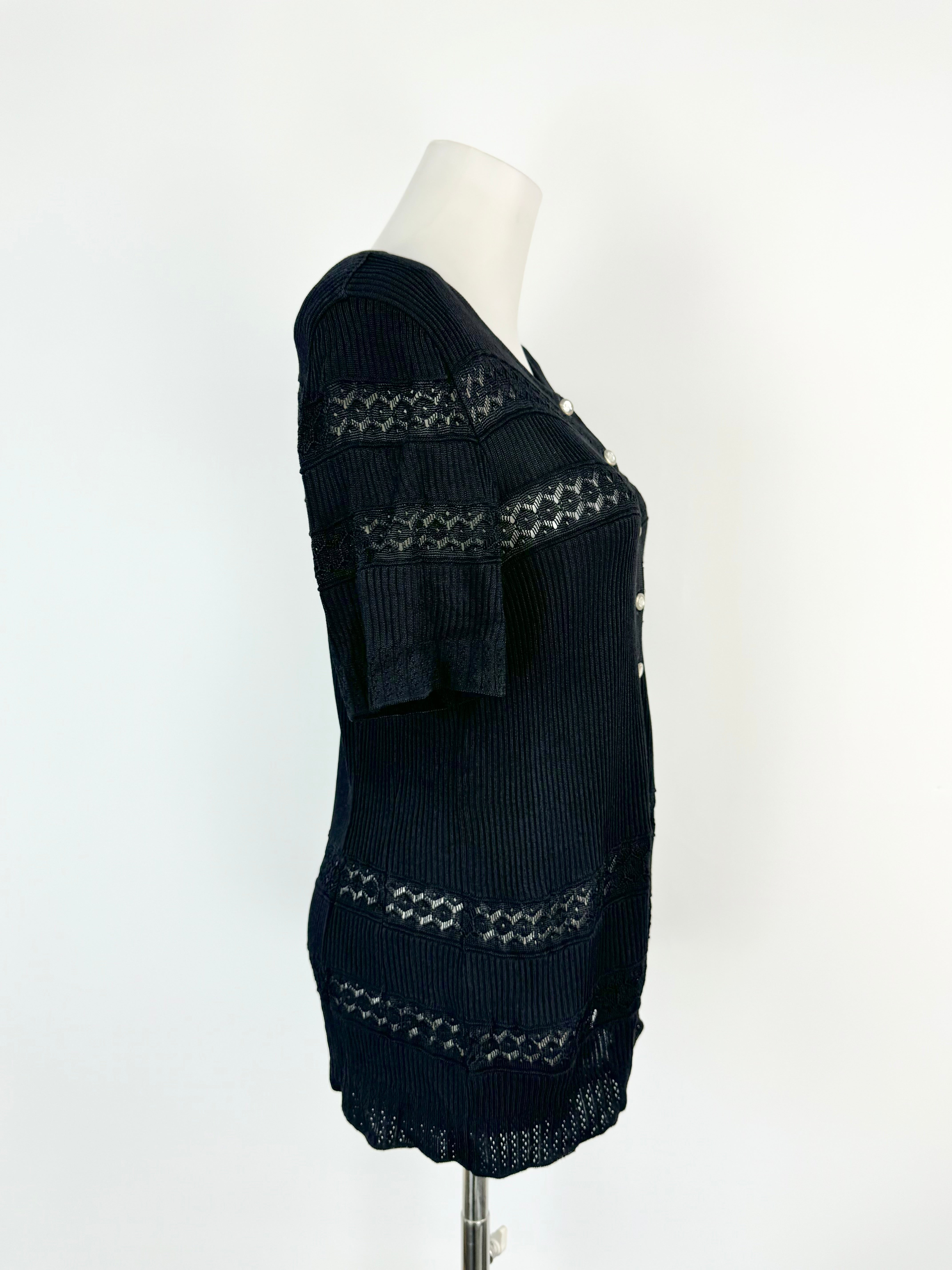 Escada Black Lace Knit Top - AU10