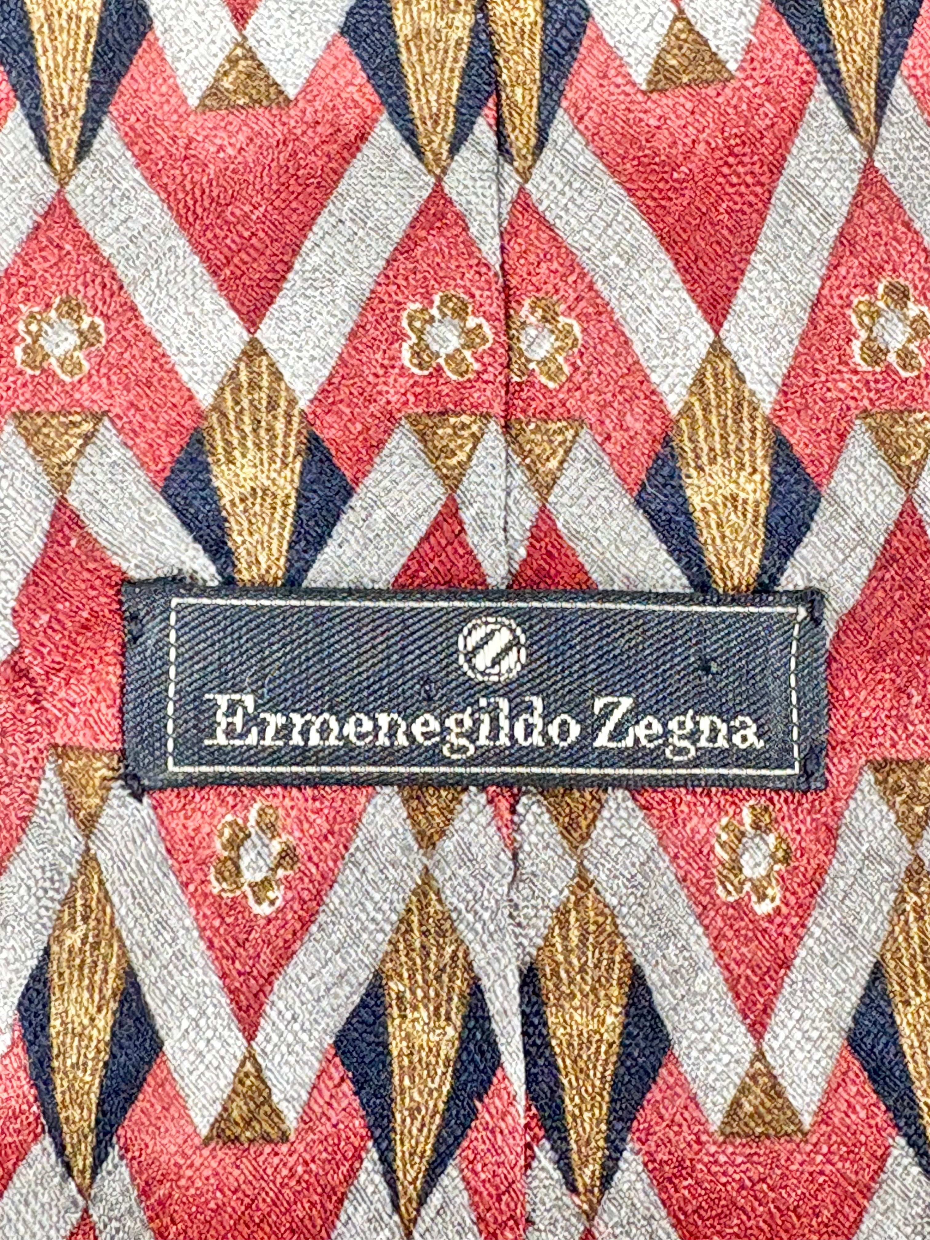 Ermenegildo Zegna Orange Silk-Patterned Tie