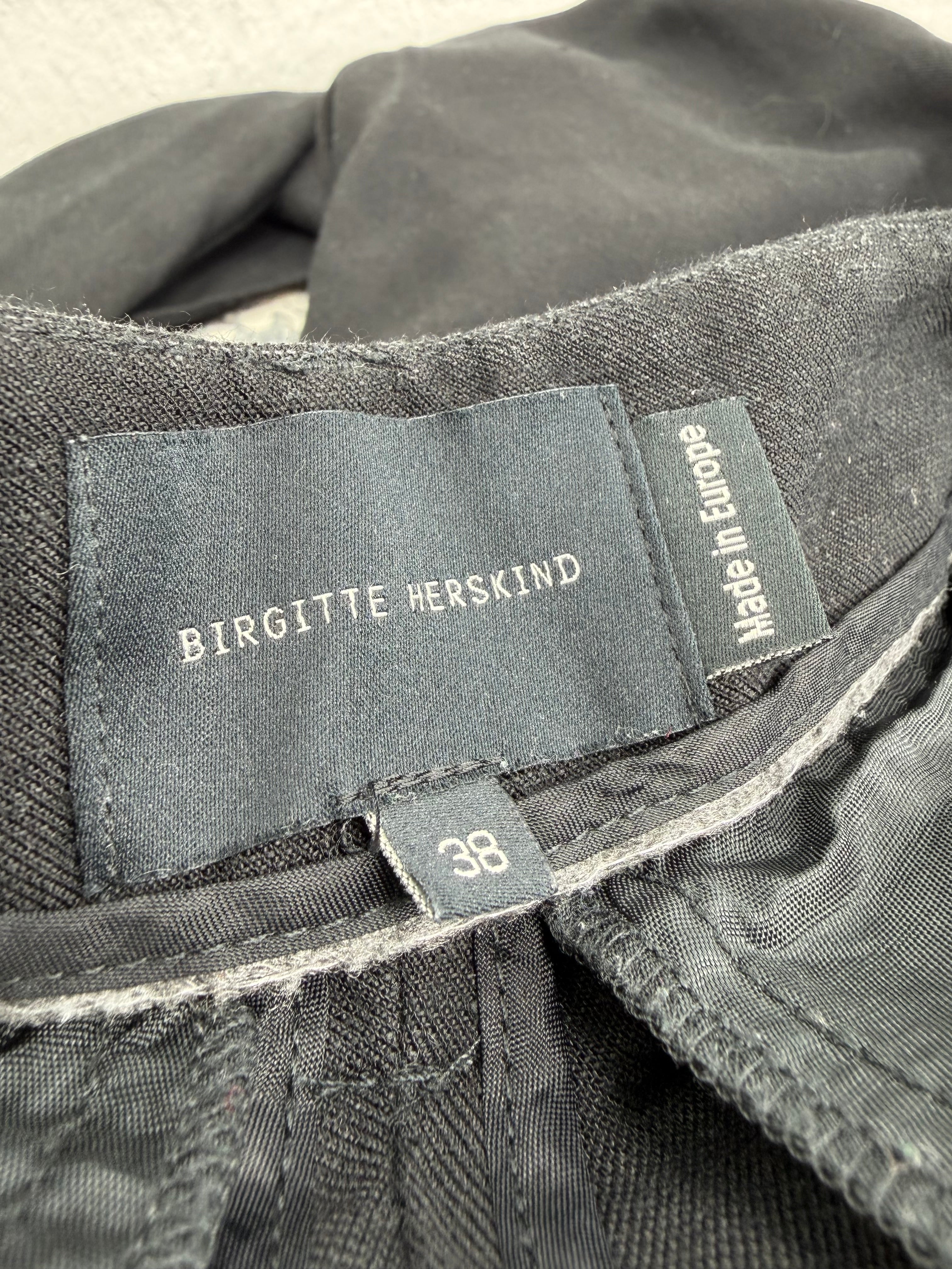Birgette Herskind Black Wide Leg Flax Blend Slacks - AU10