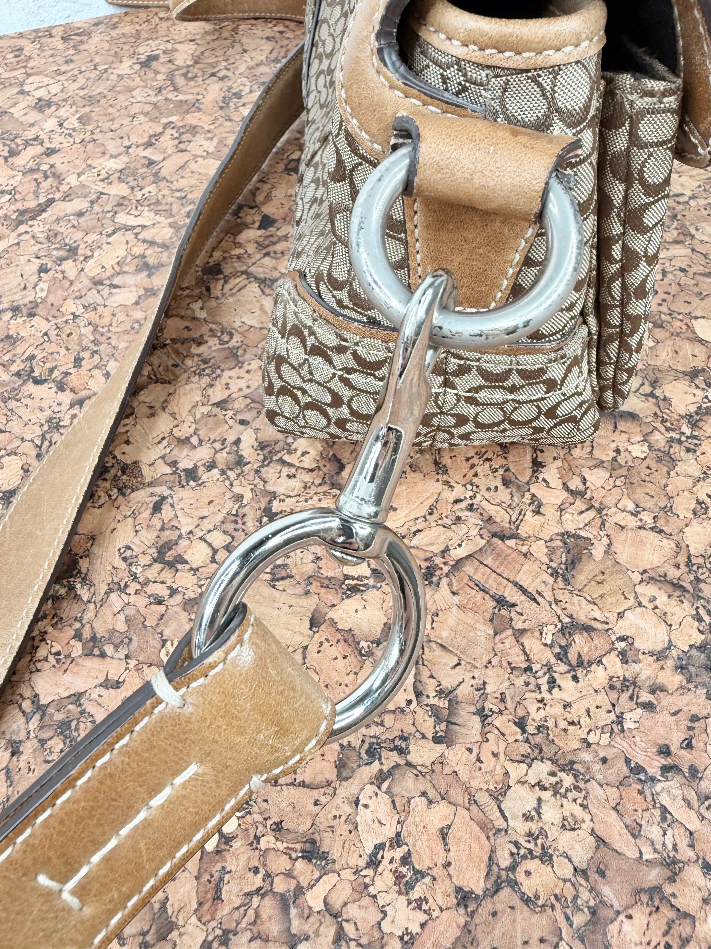 Coach Tan Monogram Crossbody Bag