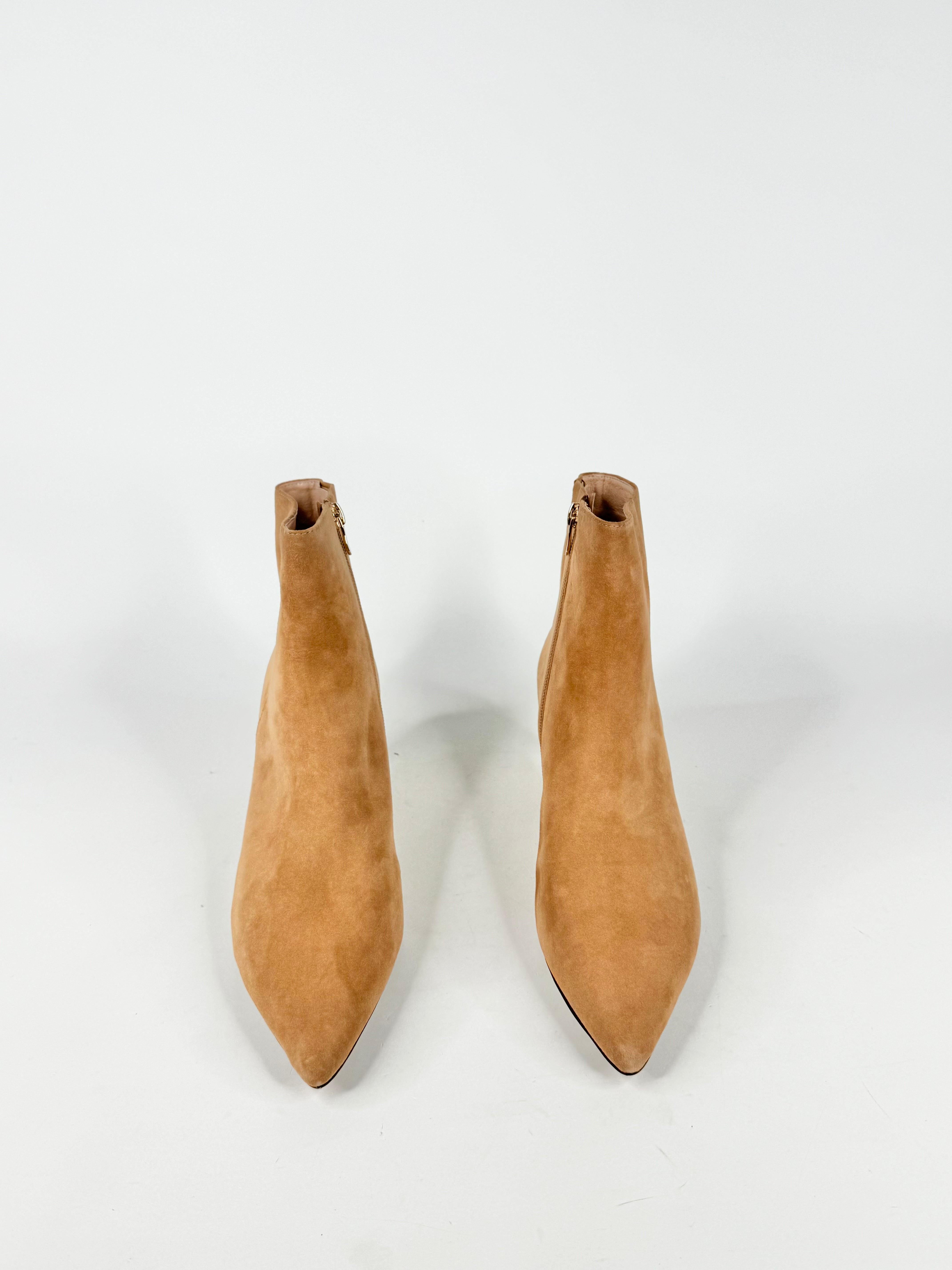 MFW Diana Ferrari Conoir Cappuccino Dark Brown Suede Ankle Boots - EU41