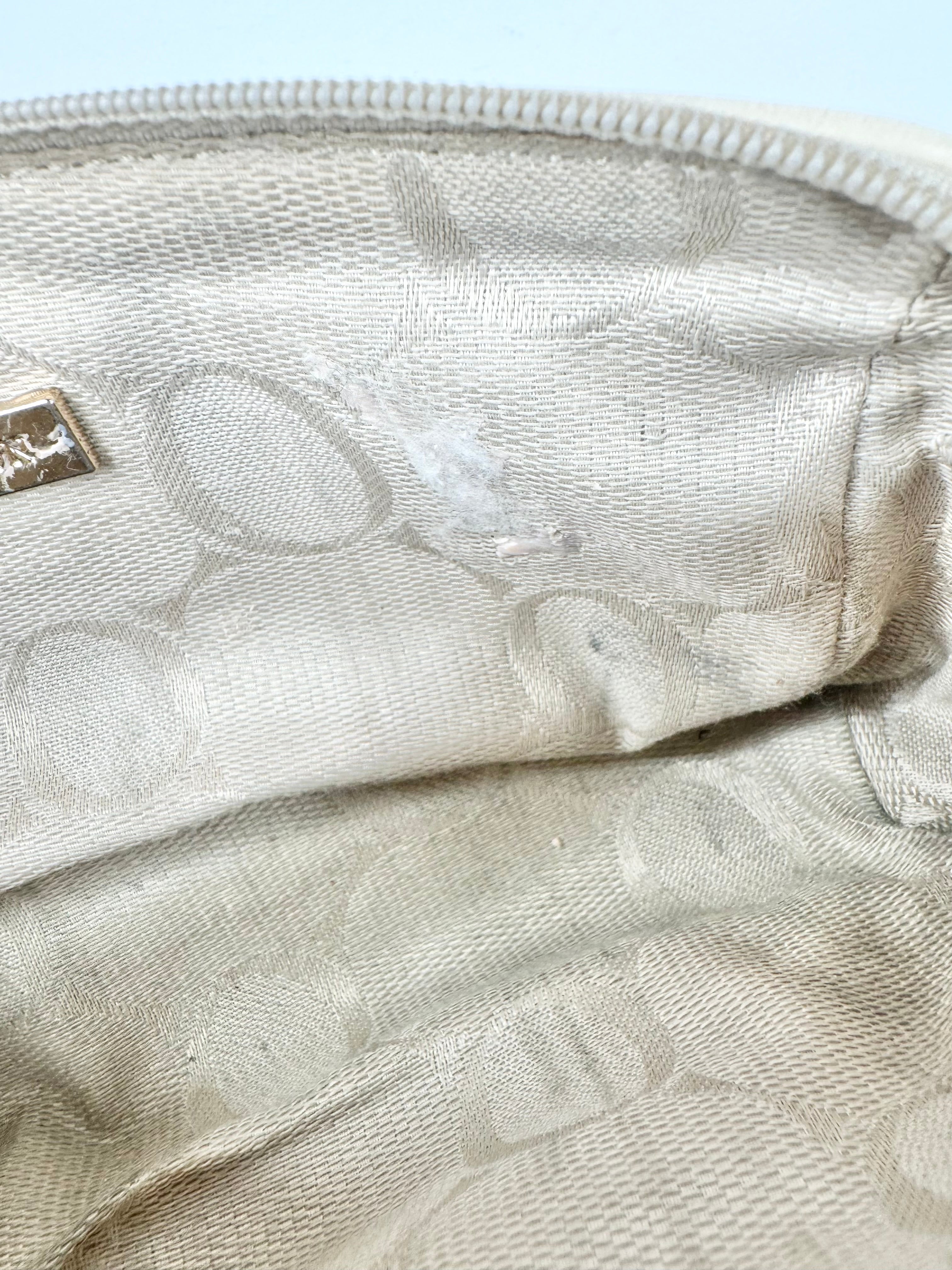 Oroton White Embossed Make Up Bag
