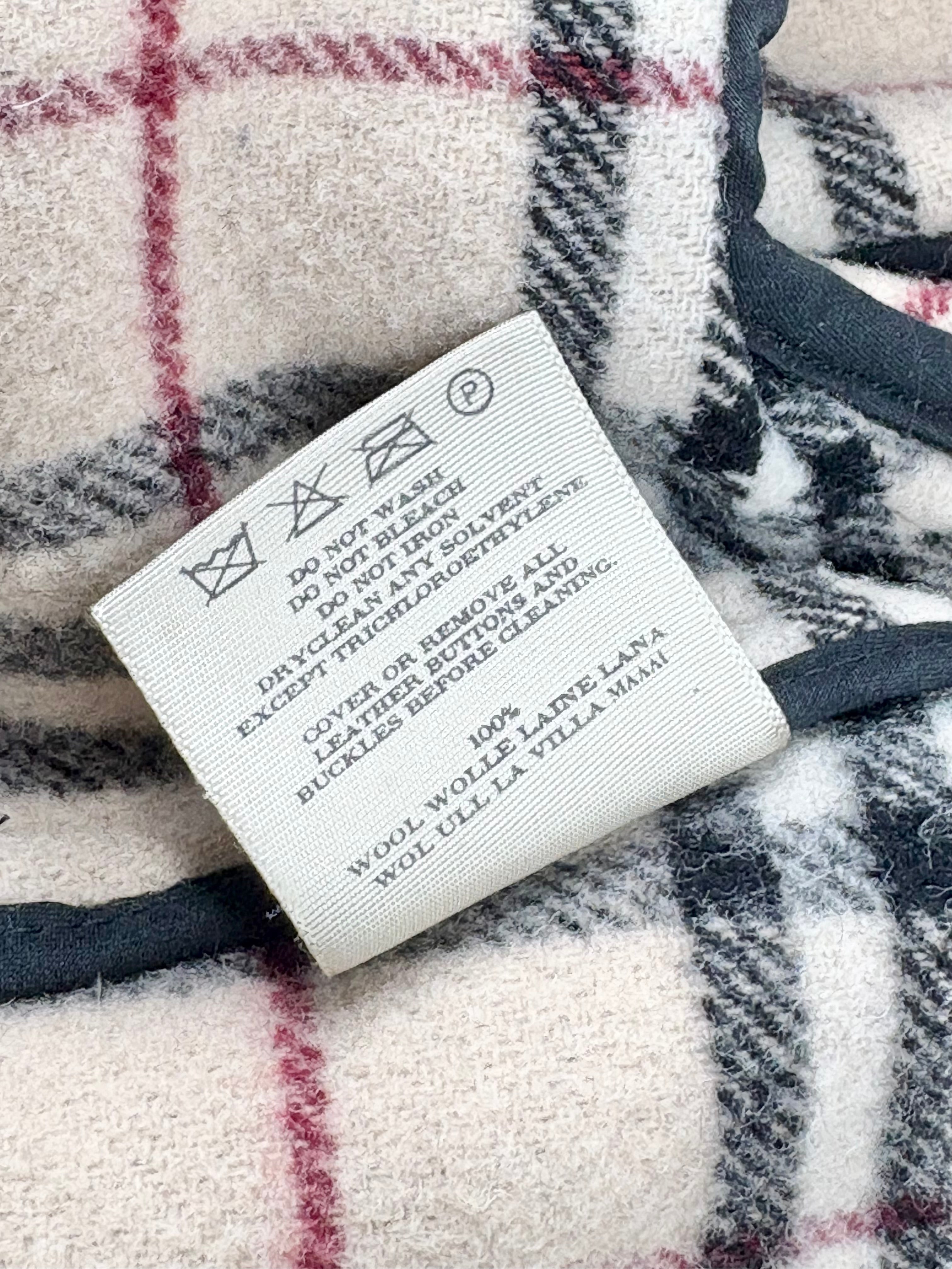 Burberry Black Wool Nova-Check Lined Duffle Coat - S