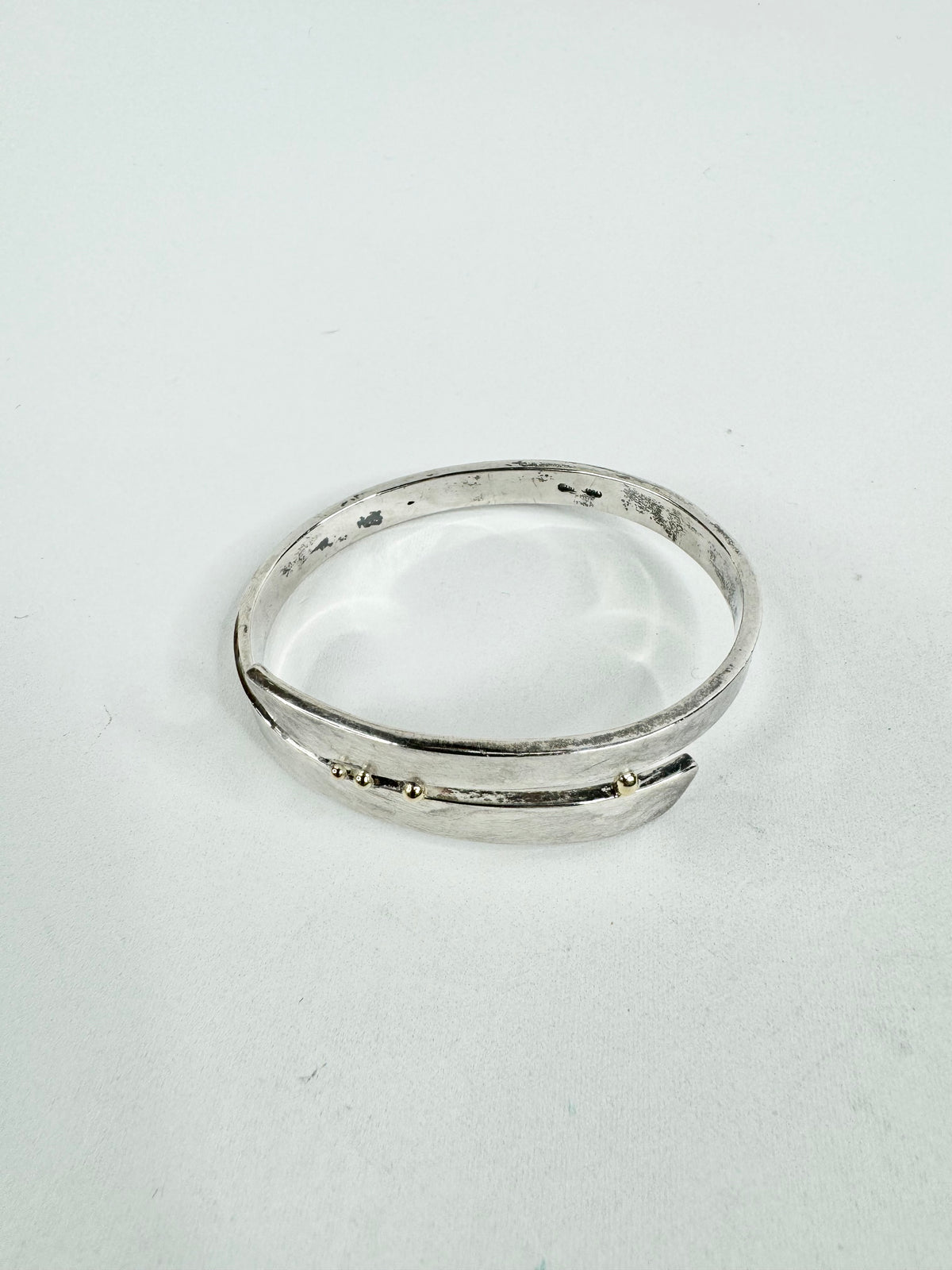 Silver & 18ct Gold Beaded Cuff