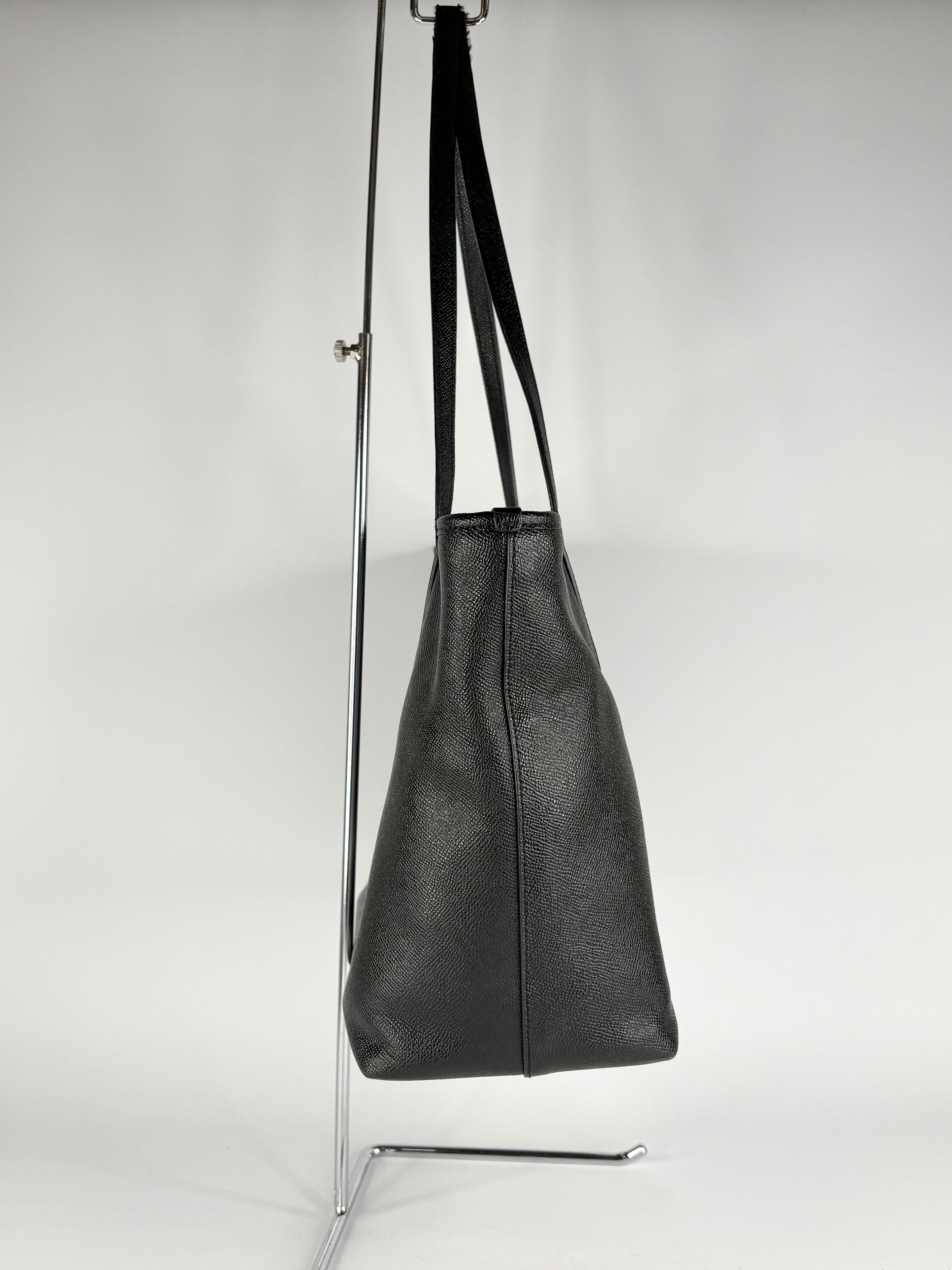 Coach Black Cross-Grained Leather City Tote Bag