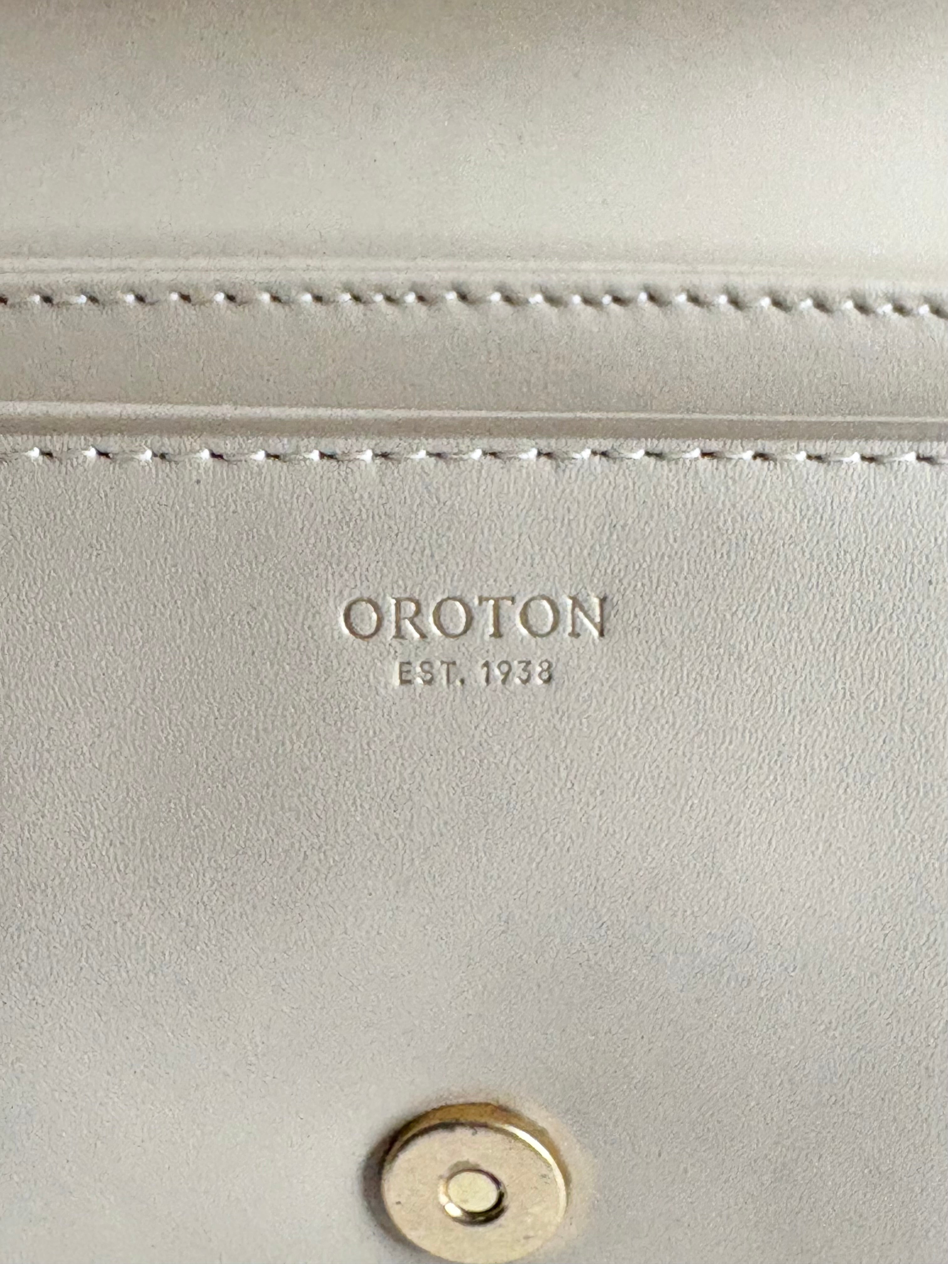 Oroton Beige Smooth Leather 'Frida' Small Satchel Bag