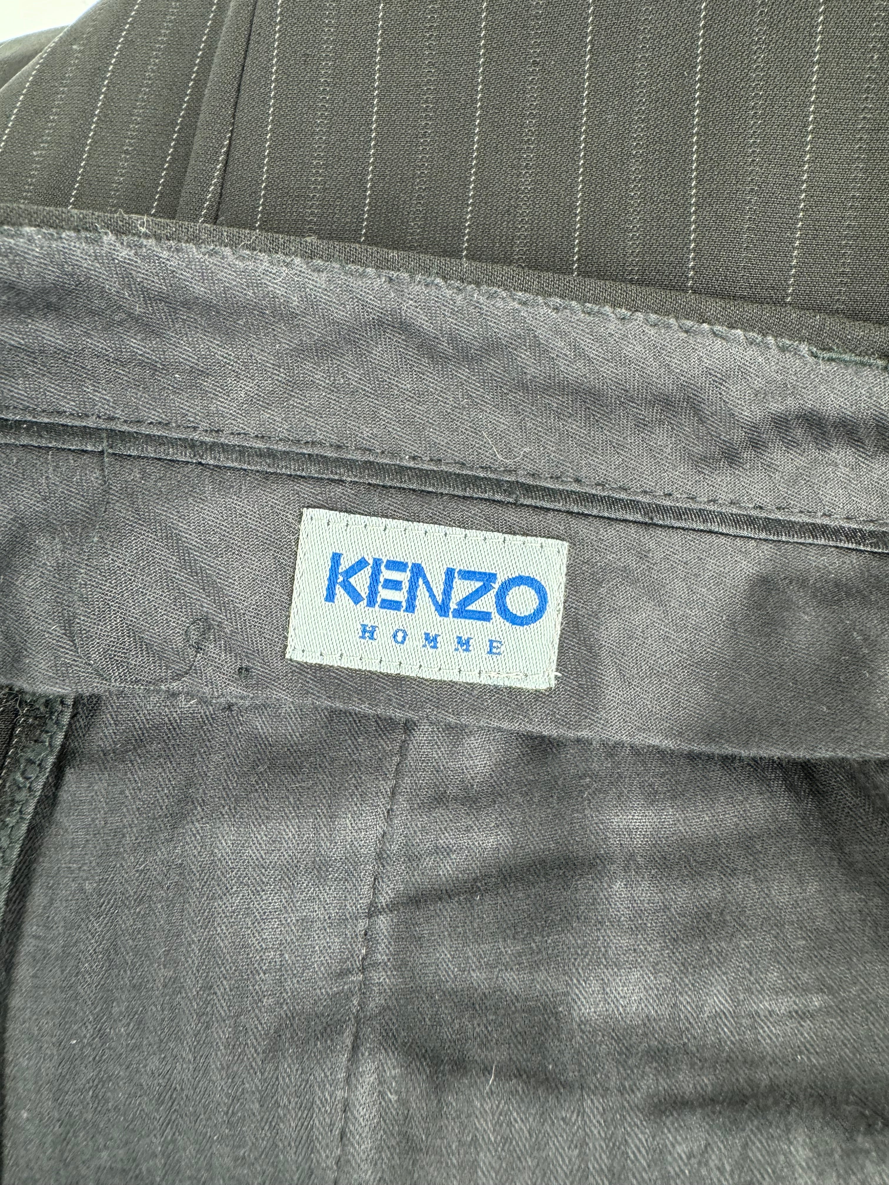 Kenzo Homme Black Pinstriped Suit - 52
