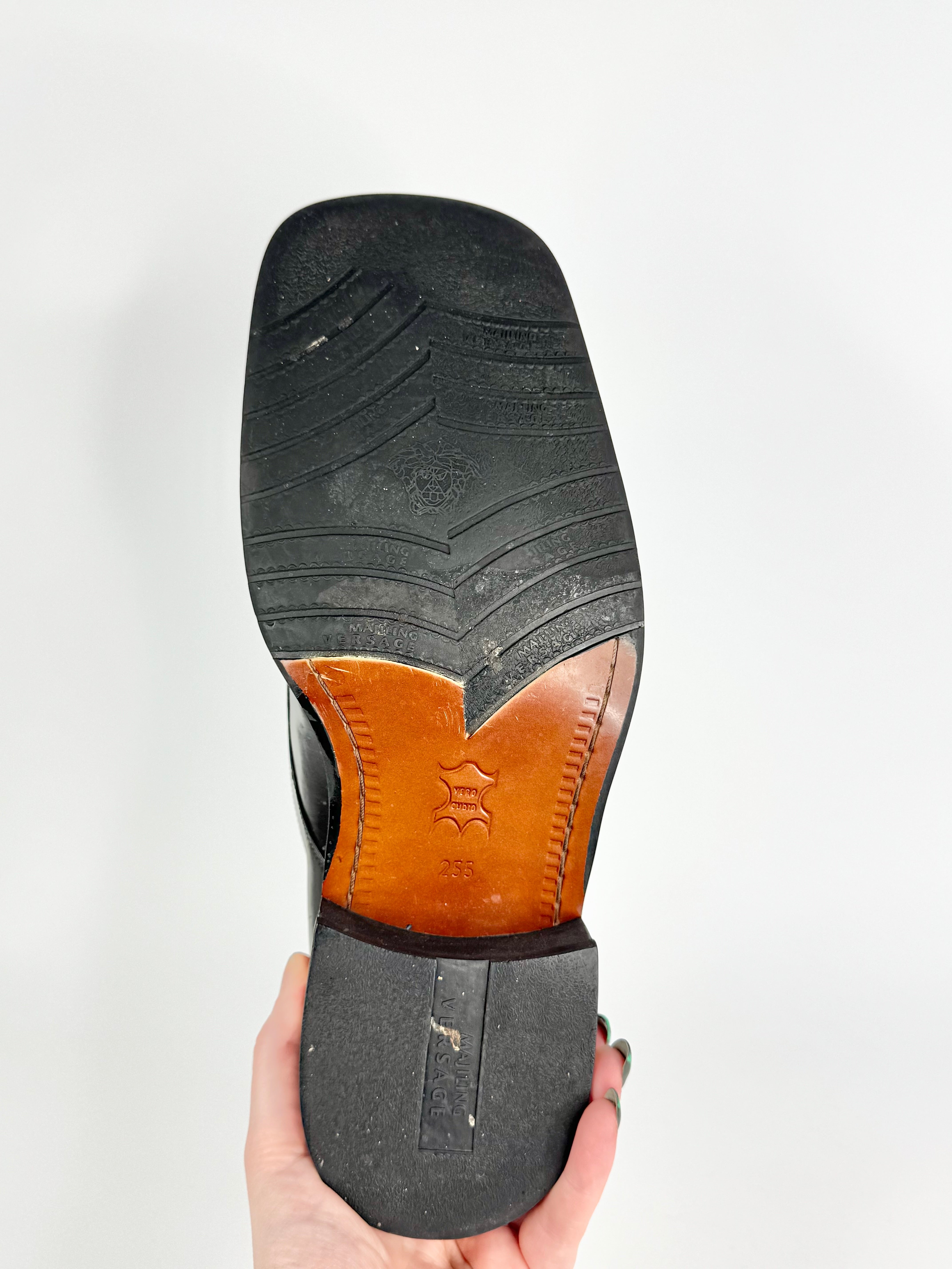 Vintage 'Versage' Black Lace Up Shoes - 25.5