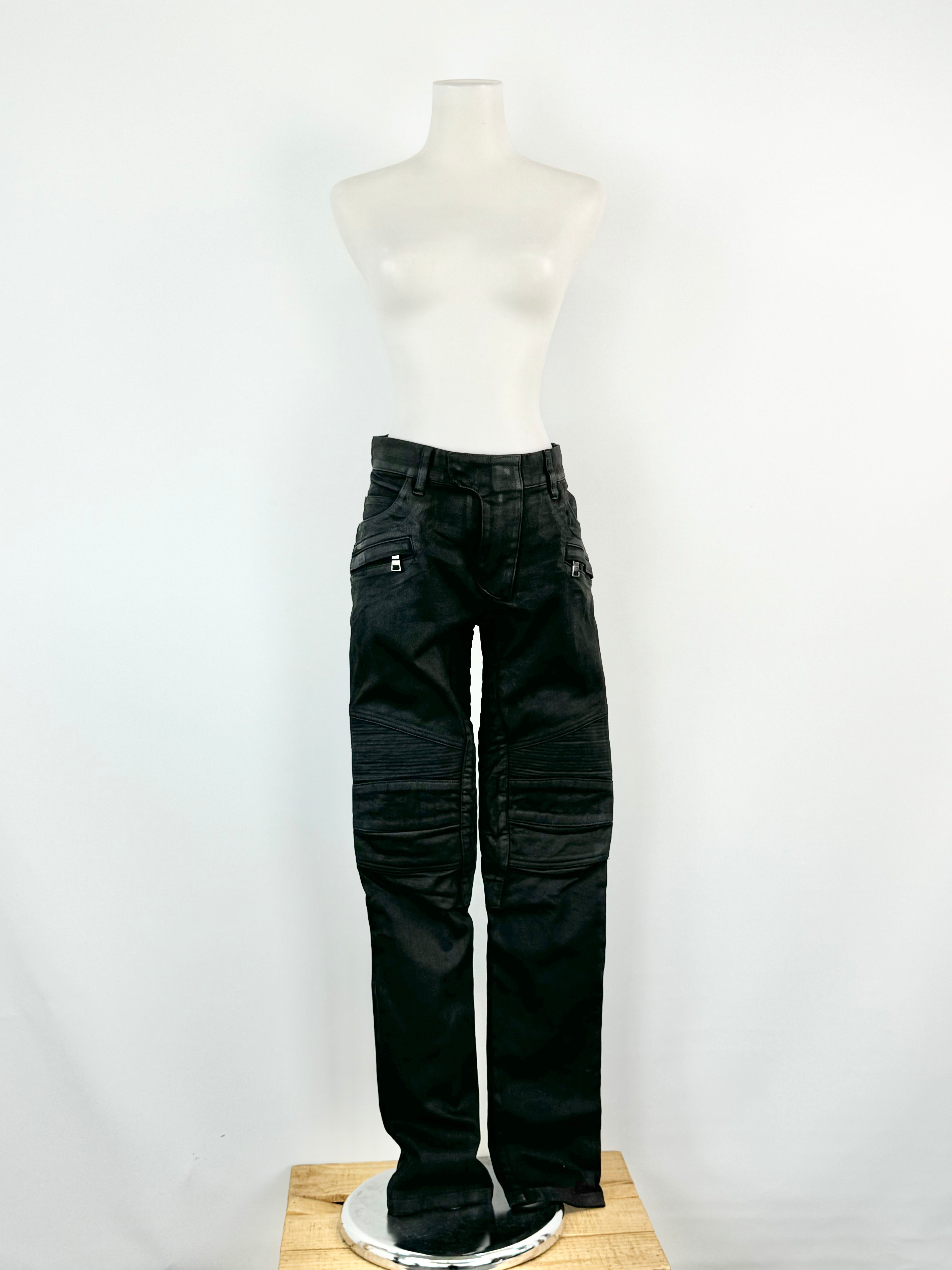 Balmain Black Moto Jeans - 30