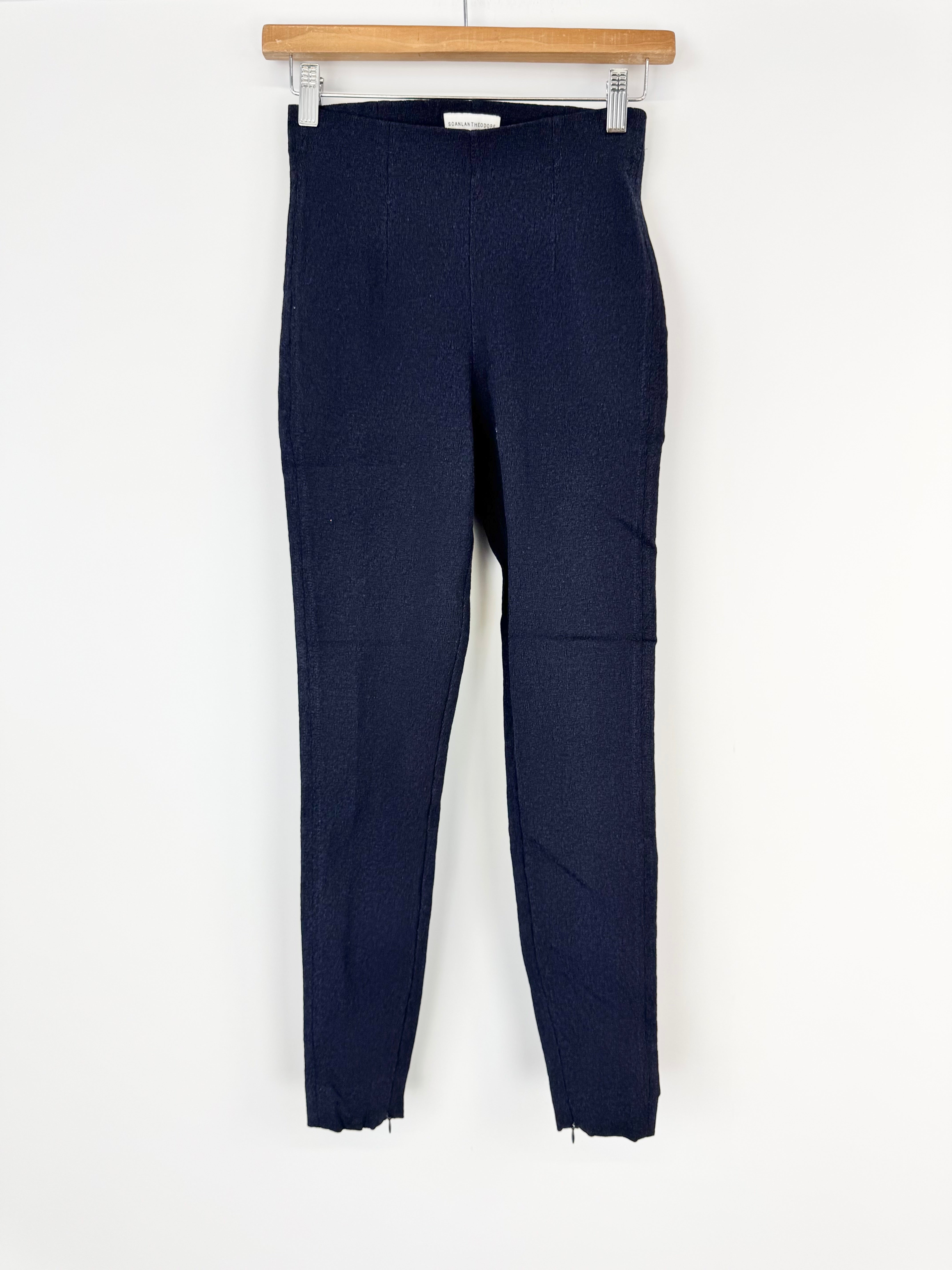 Scanlan Theodore Navy High Waisted Stretch Slacks - AU6/8