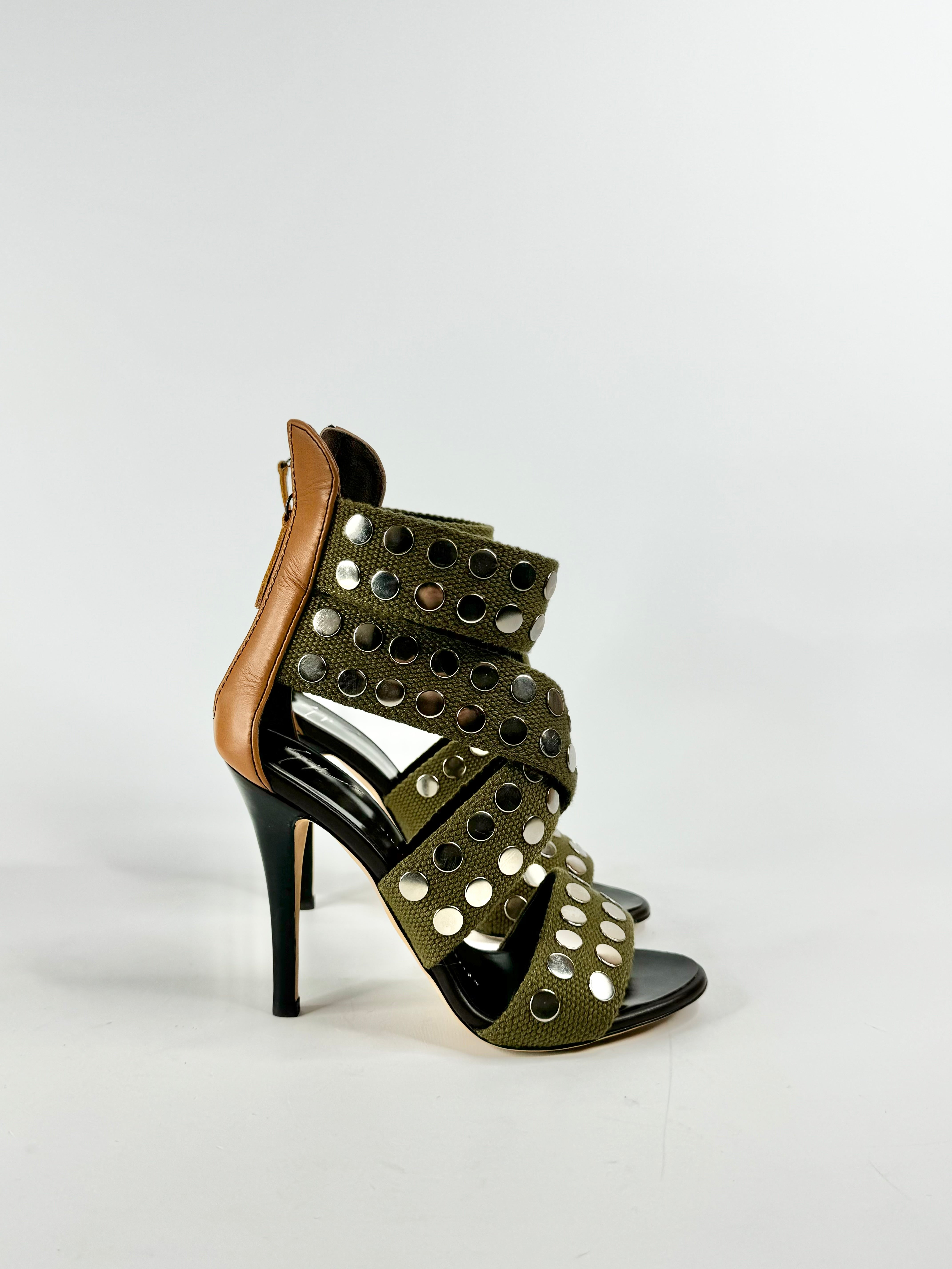 Giuseppe Zanotti Olive Green Stilettos - EU35.5