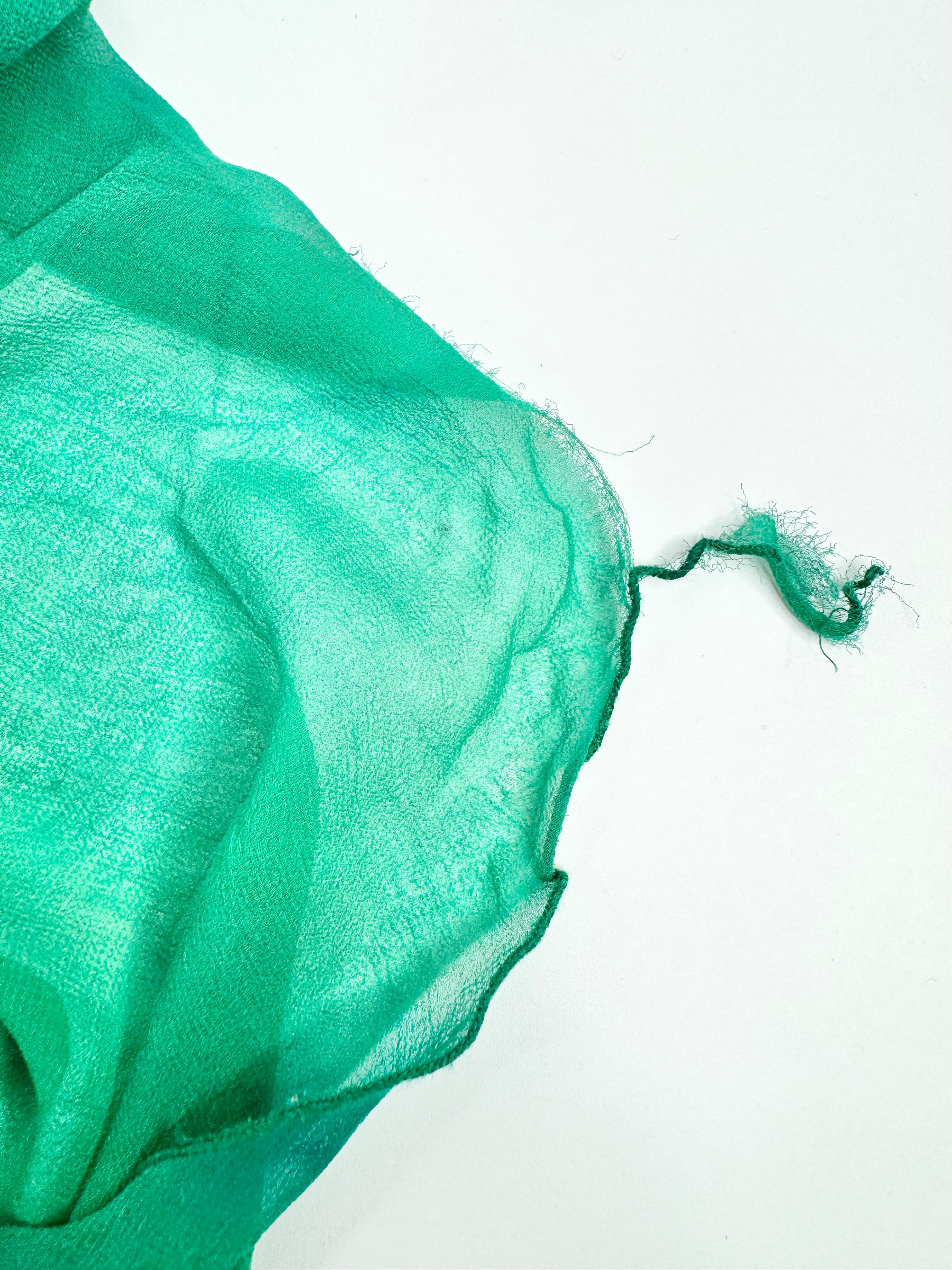 Bellucio Emerald Green Silk Sequined Maxi Dress - AU10