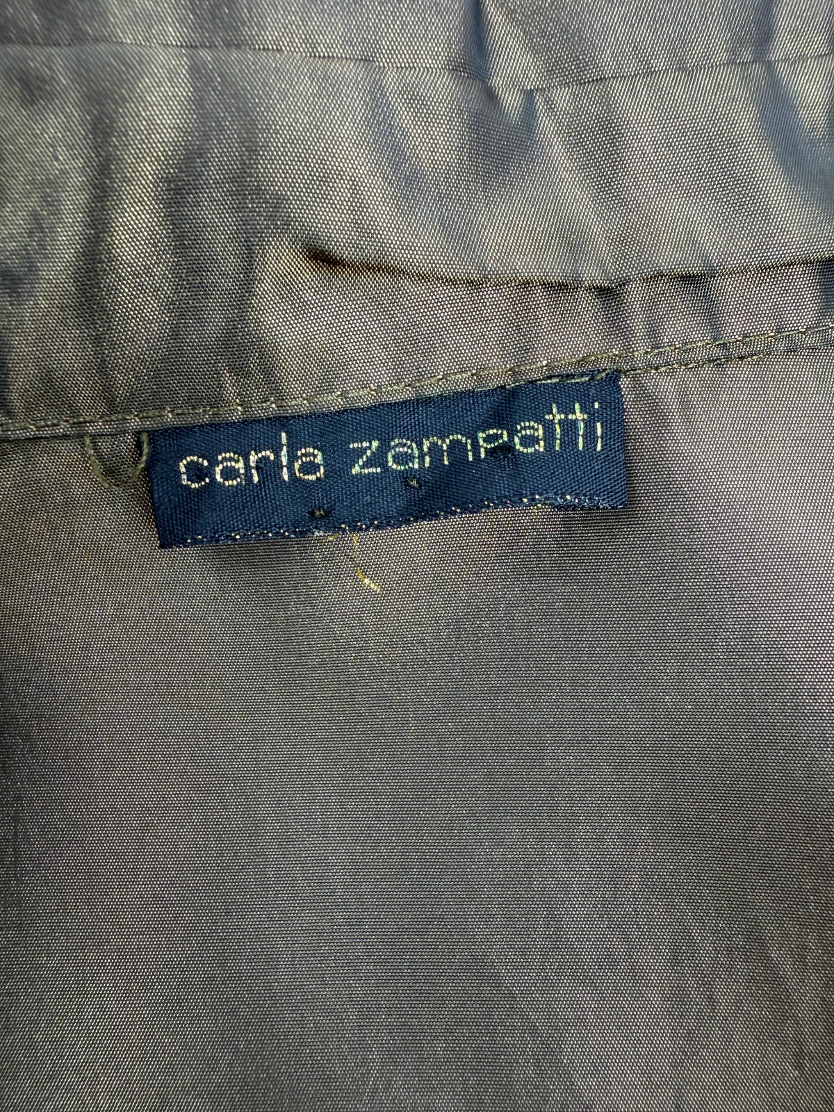 Carla Zampatti Olive Green Duo-Tone Blouse - AU14