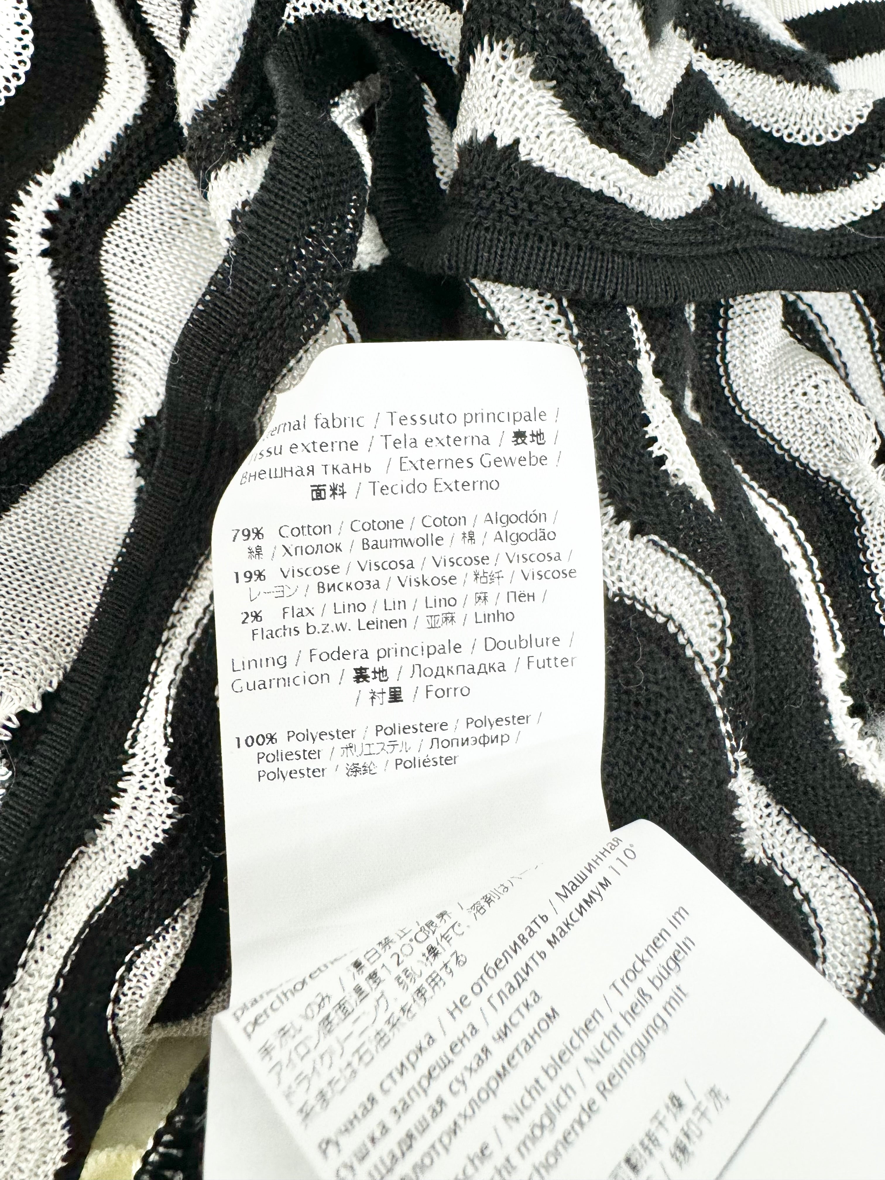 M Missioni Black & White Zig Zag Dress - AU12