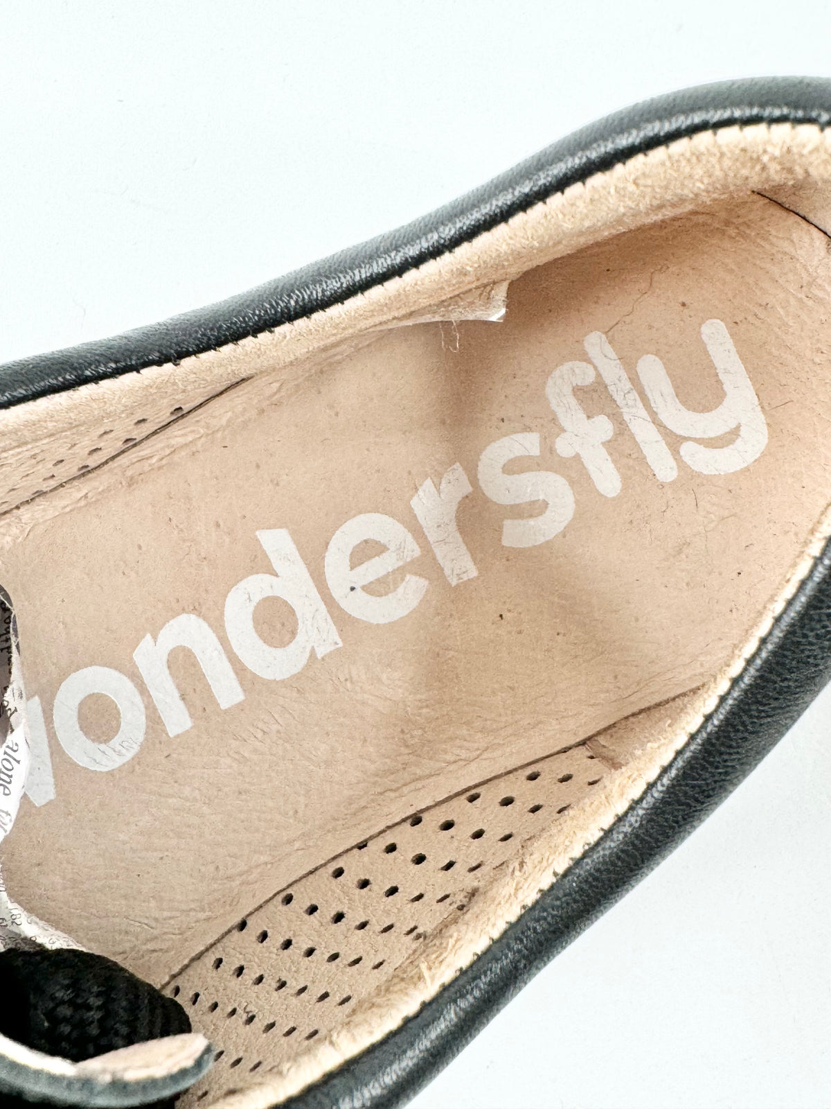 Wonders Fly Black Perforated Leather Lace Ups - EU37