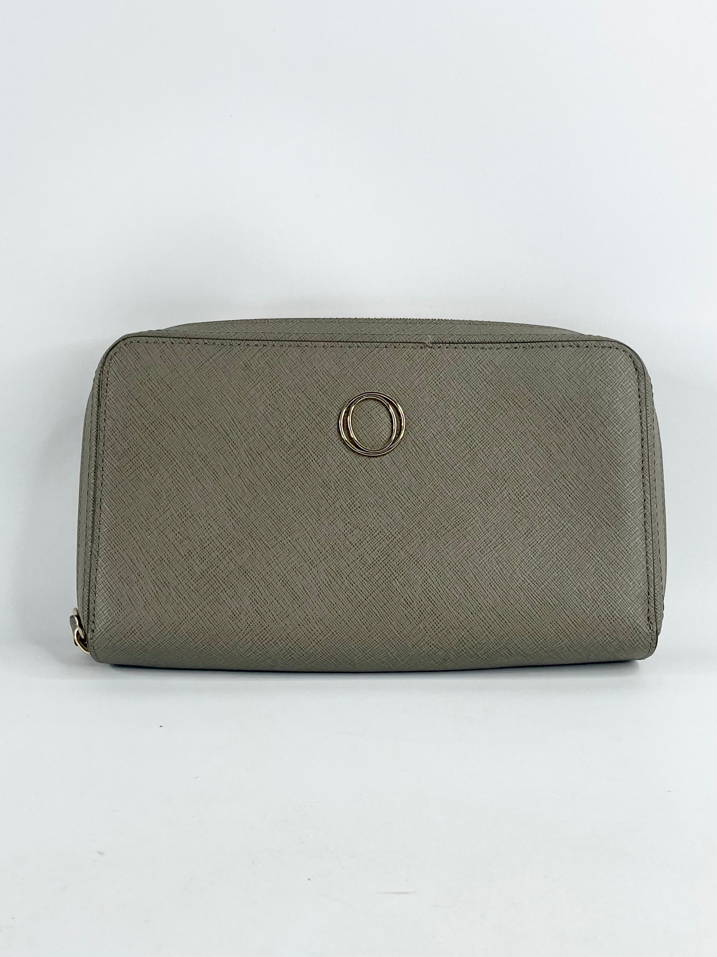 Oroton Grey Leather Wristlet