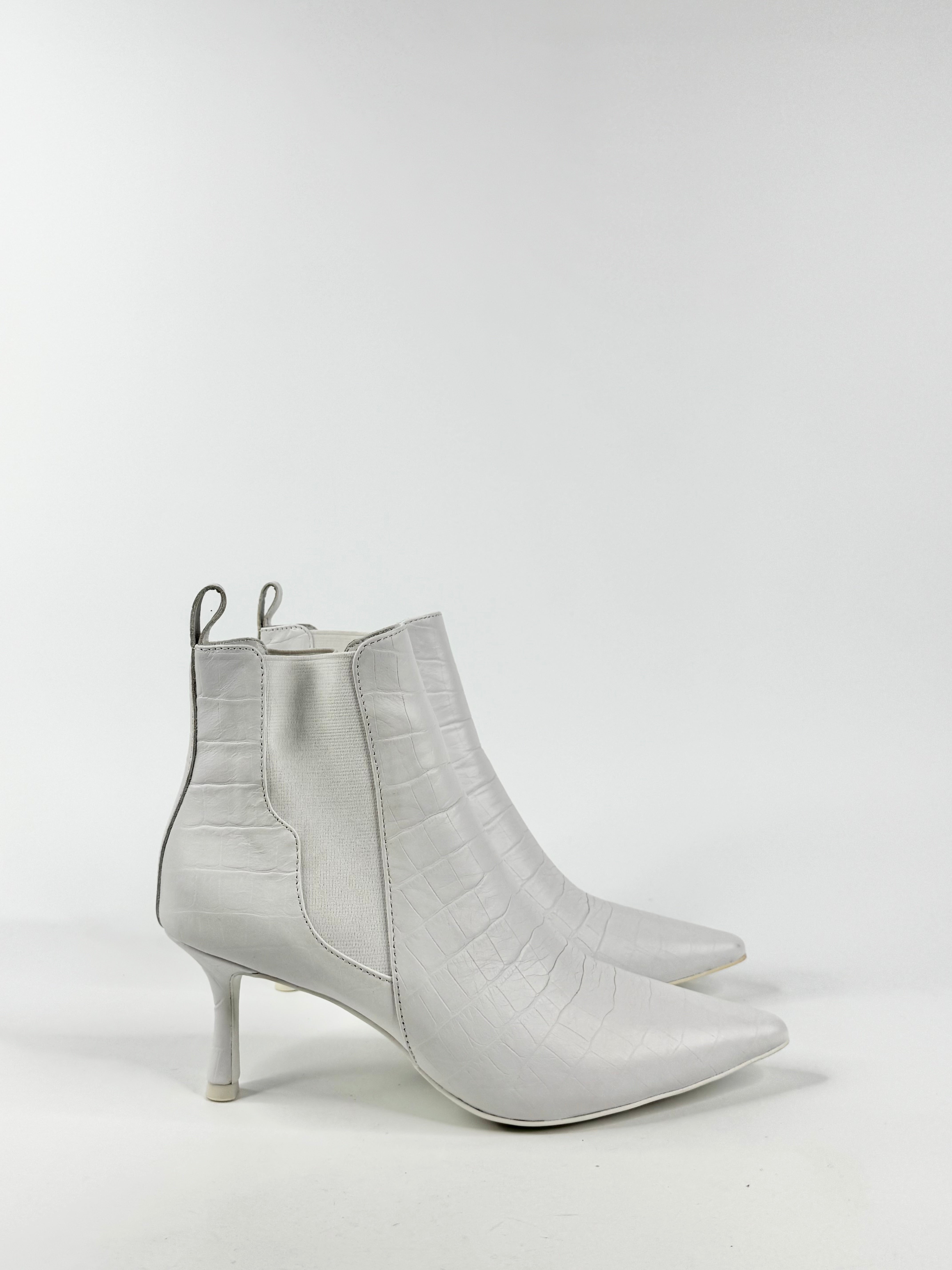Senso White Croc Print Ankle Boots - EU38