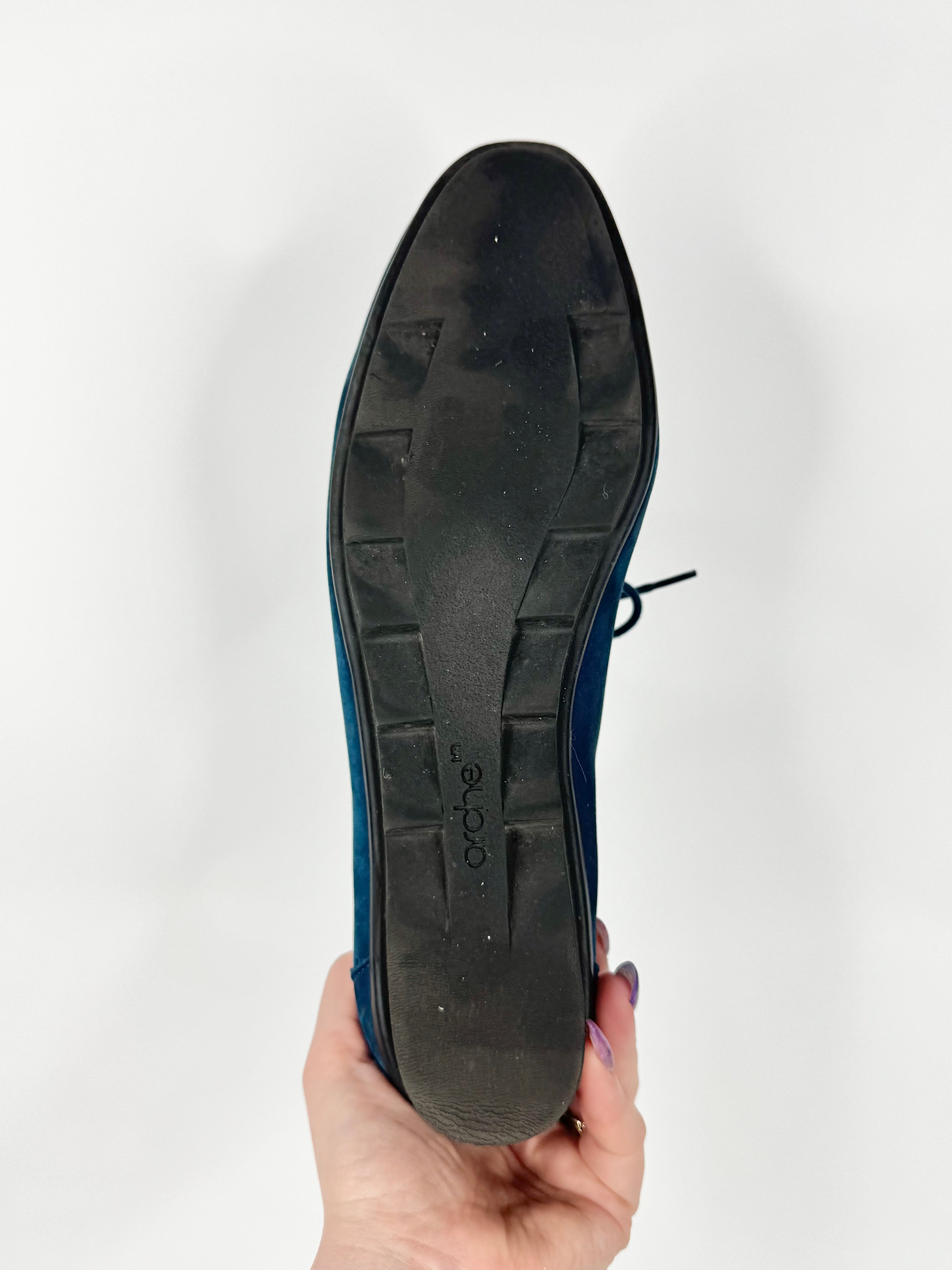 Arche Aegean Blue Suede Lace Ups - EU39