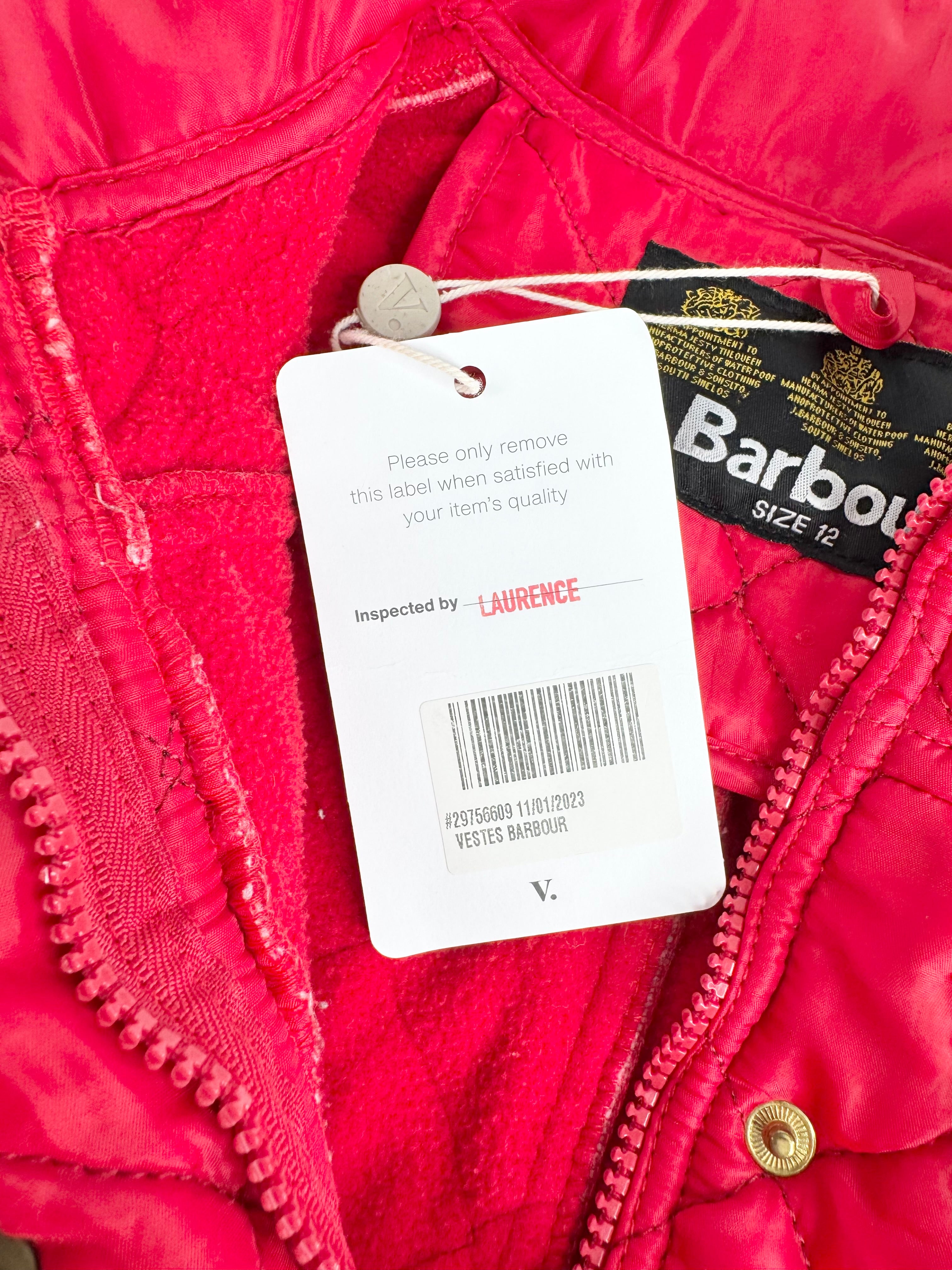 Barbour Red Quilted Belted Jacket - AU12
