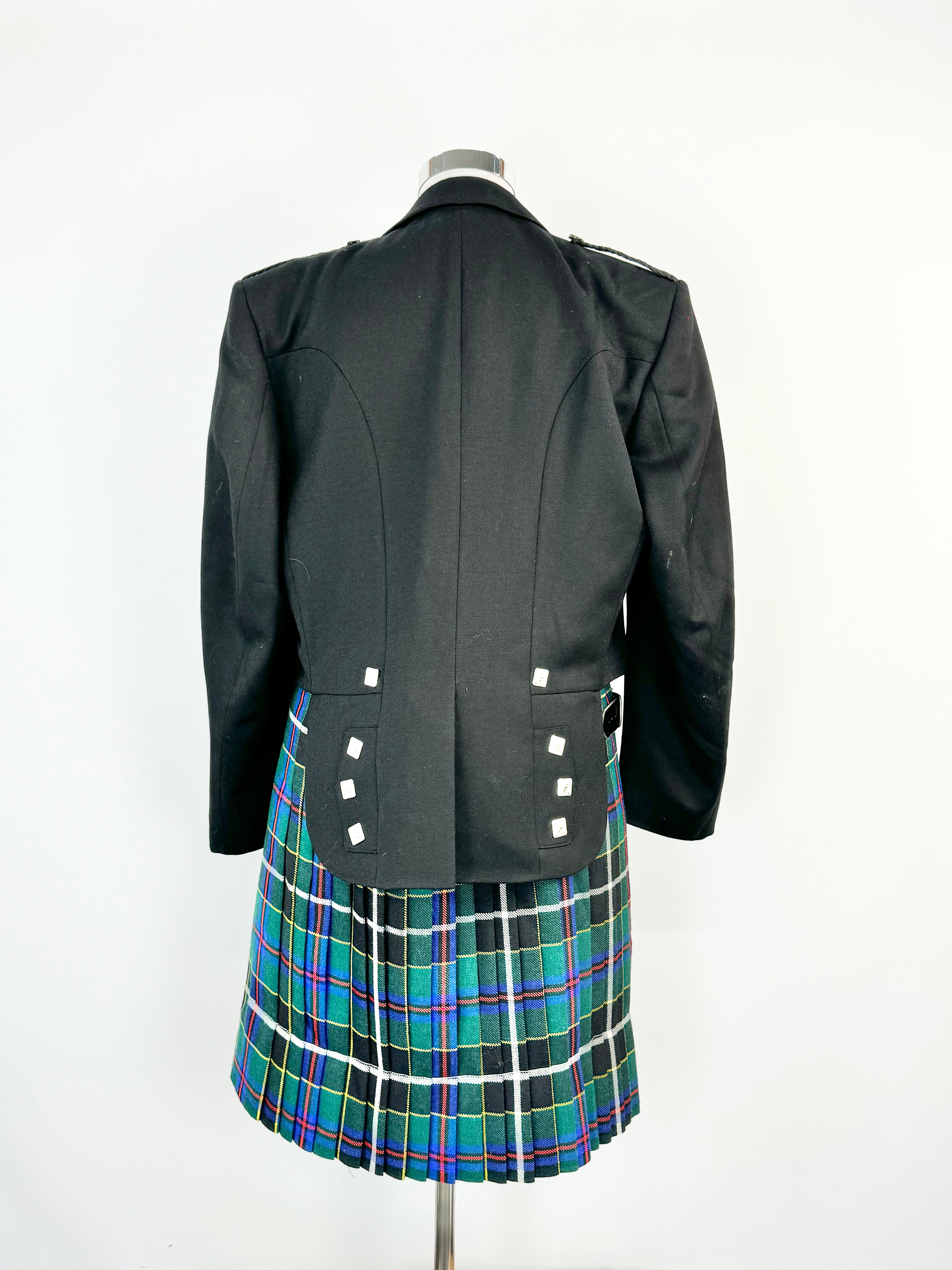 Gaelic Themes Black Prince Charlie Suit & Kilt Set - L