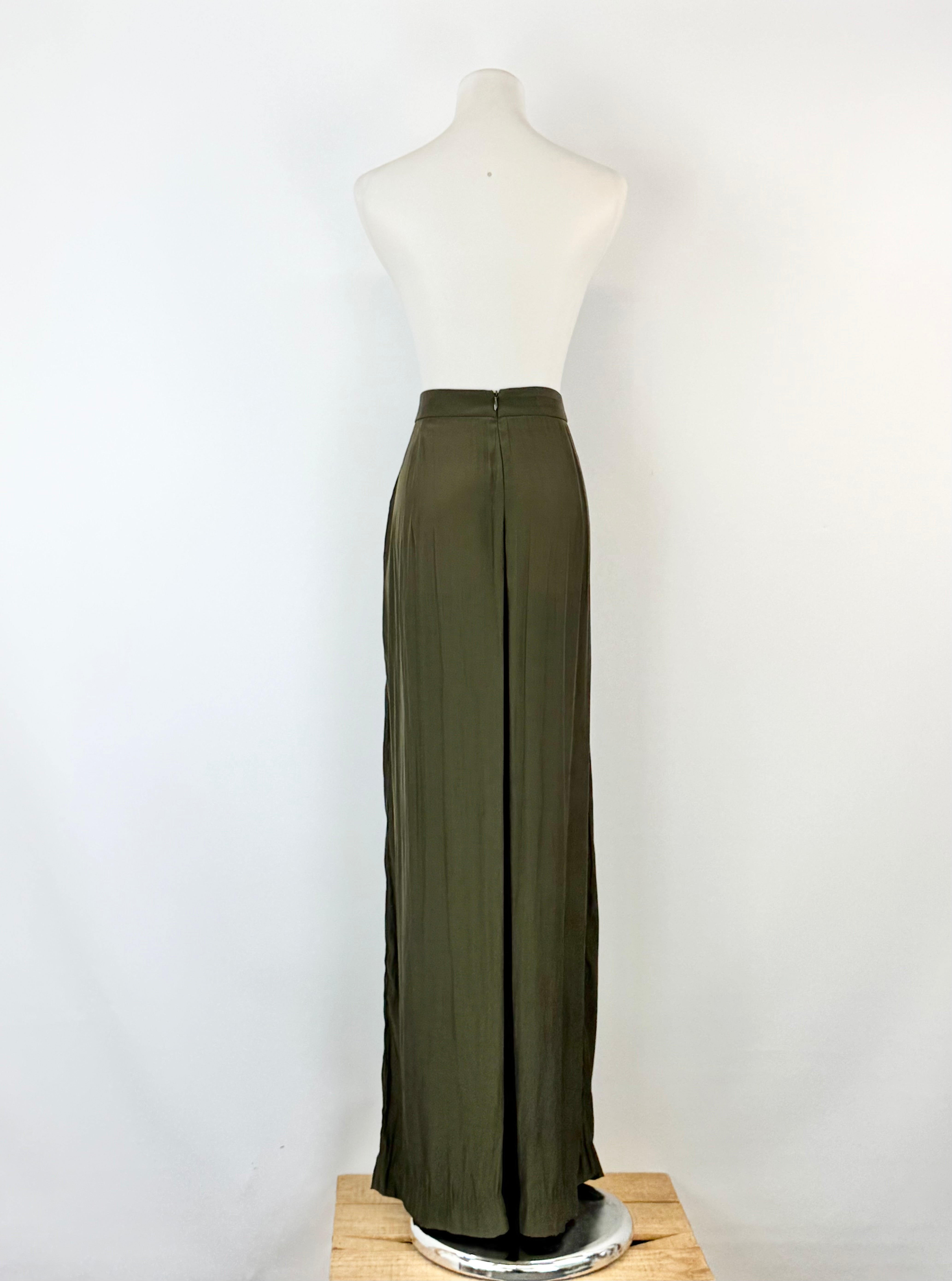 Morrison Olive Green Wide Leg Slacks - AU10/12