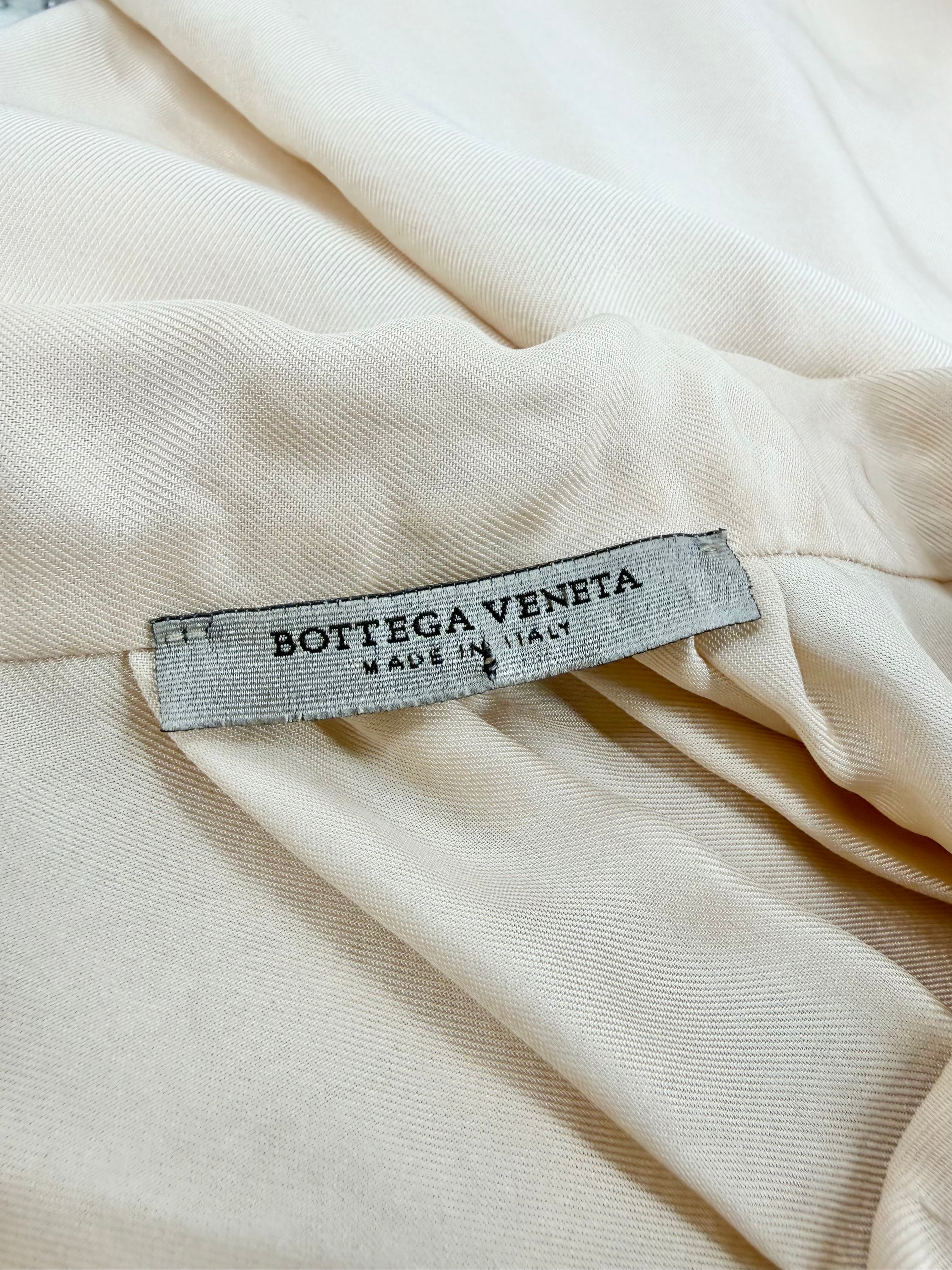 Bottega Veneta Cream Silk Raw Trim Blouse - AU12/14
