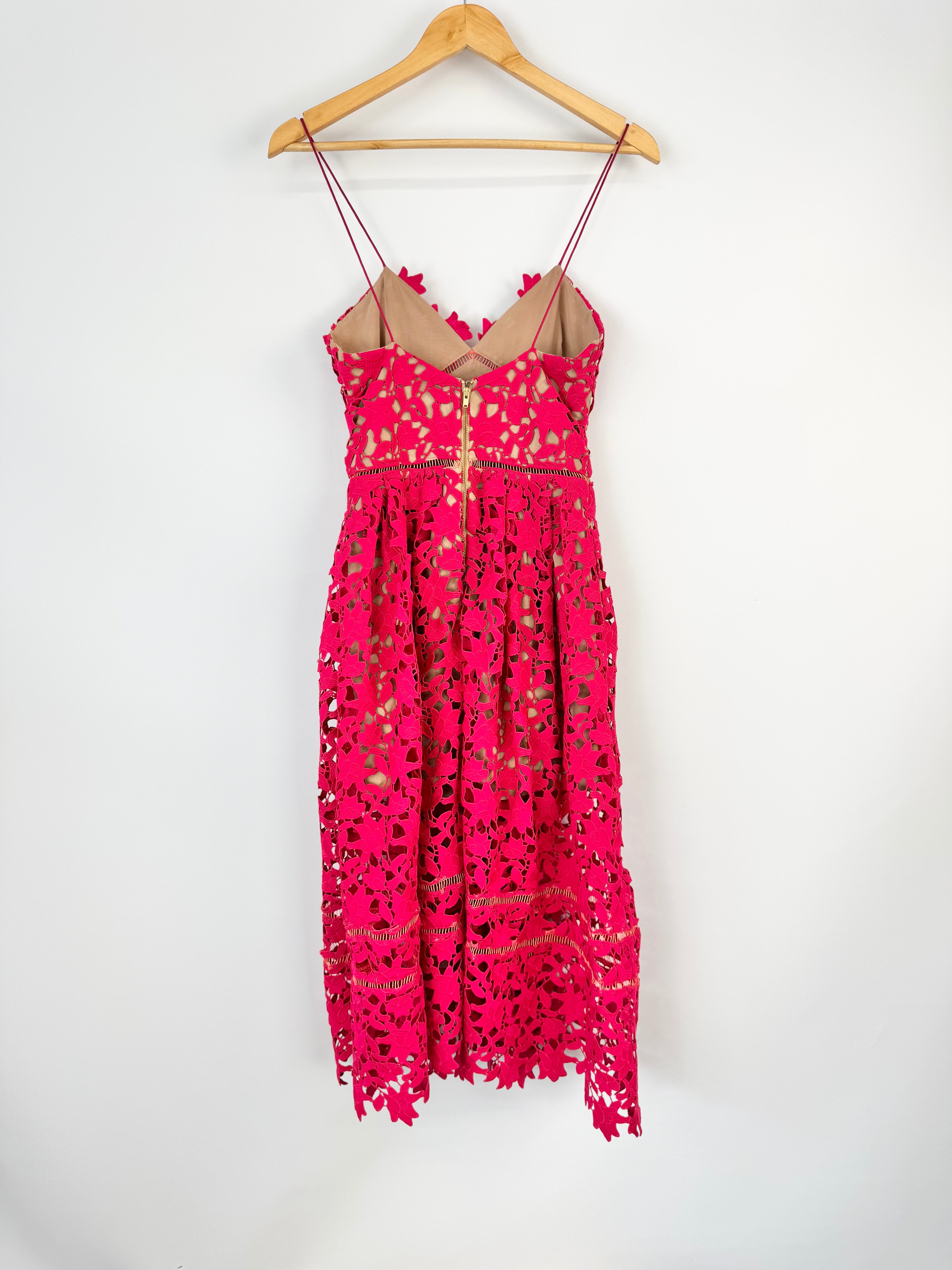 Self Portrait 'Azalea' Pink Midi Dress - AU10