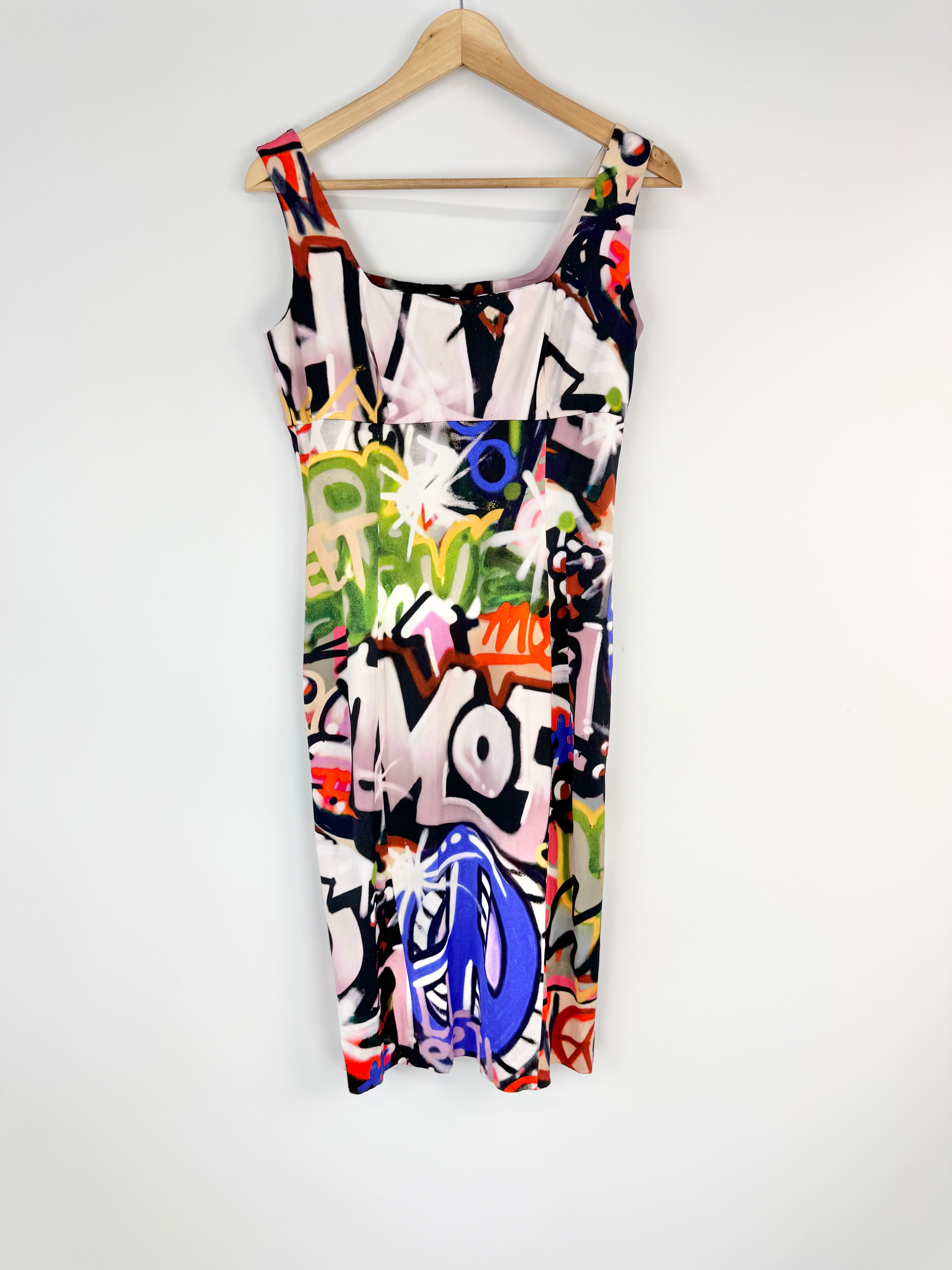 Moschino Graffiti Pattern Midi Dress - AU10