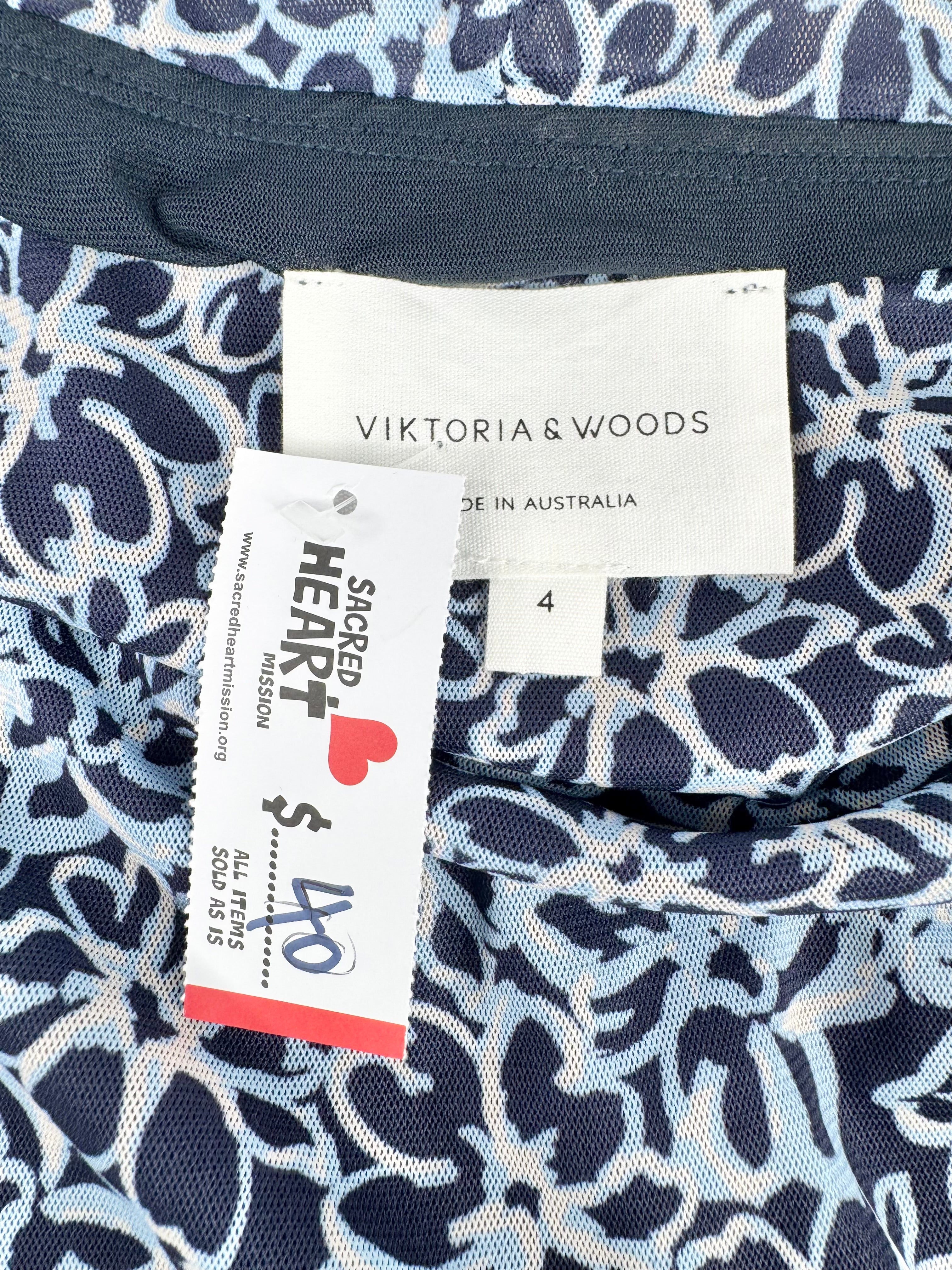 Viktoria & Woods Sky Blue Mesh Midi Skirt - AU12/14