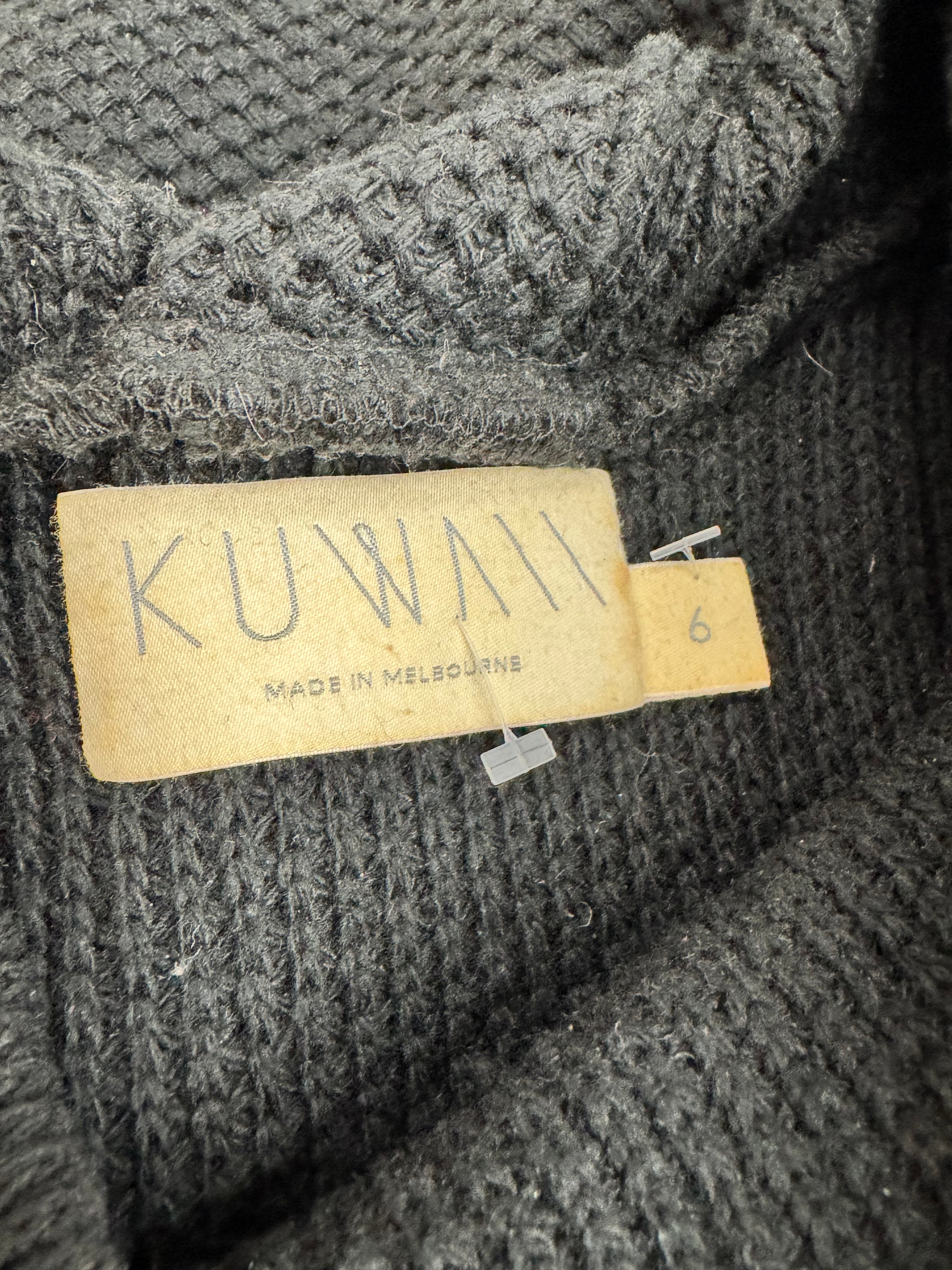 Kuwaii Black Cotton & Polyester Cowl Neck Shift Dress - AU6