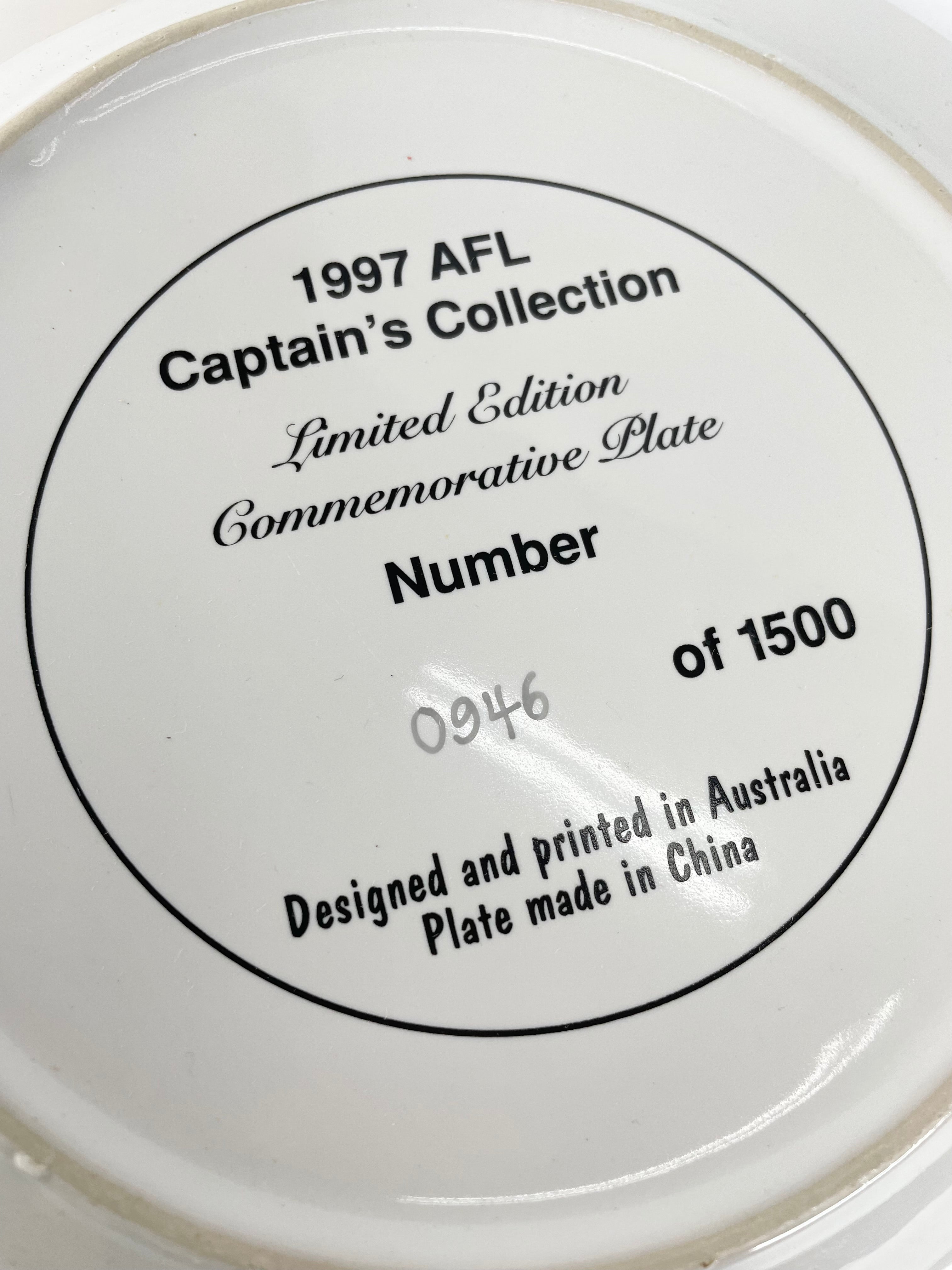 AFL Captain's Collection 1997 Wayne Carey Commemorative Plate