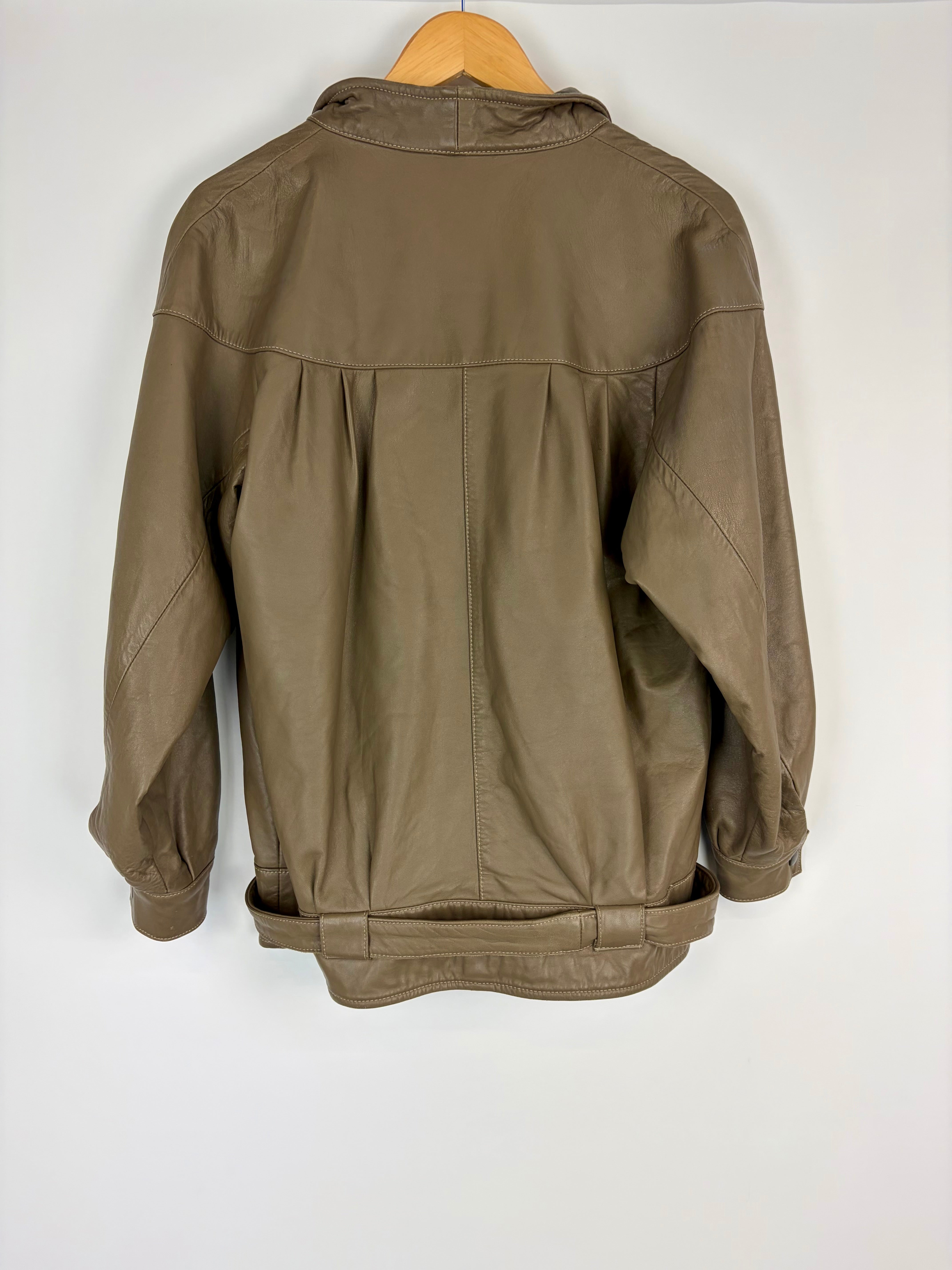Vintage Franz Taupe Leather Jacket - AU12