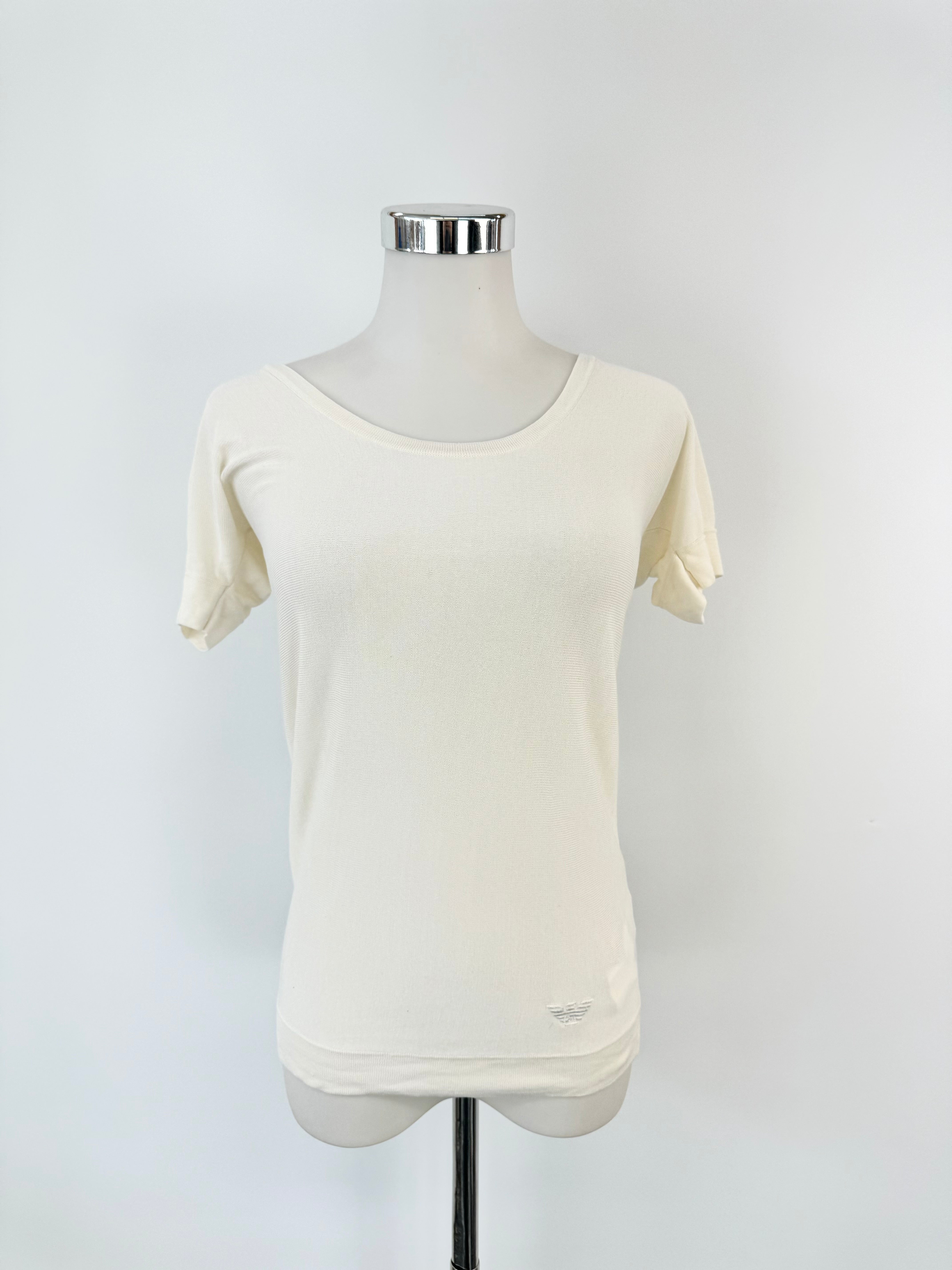 Emporio Armani Vanilla Silk Blend T-Shirt - AU8