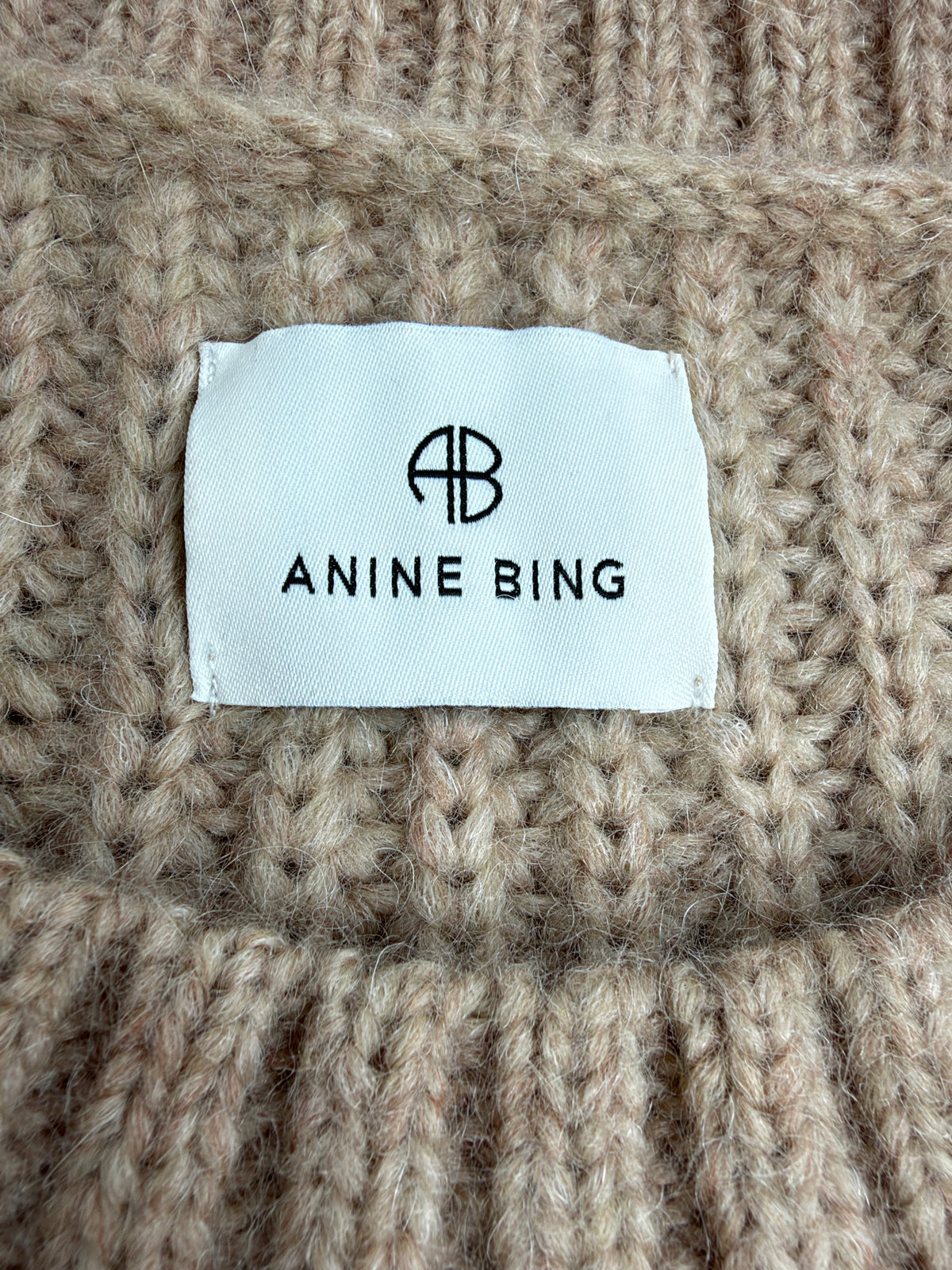 Anine Bing Vanilla Rib Knit Slouchy Alpaca Blend Sweater - AU10/12