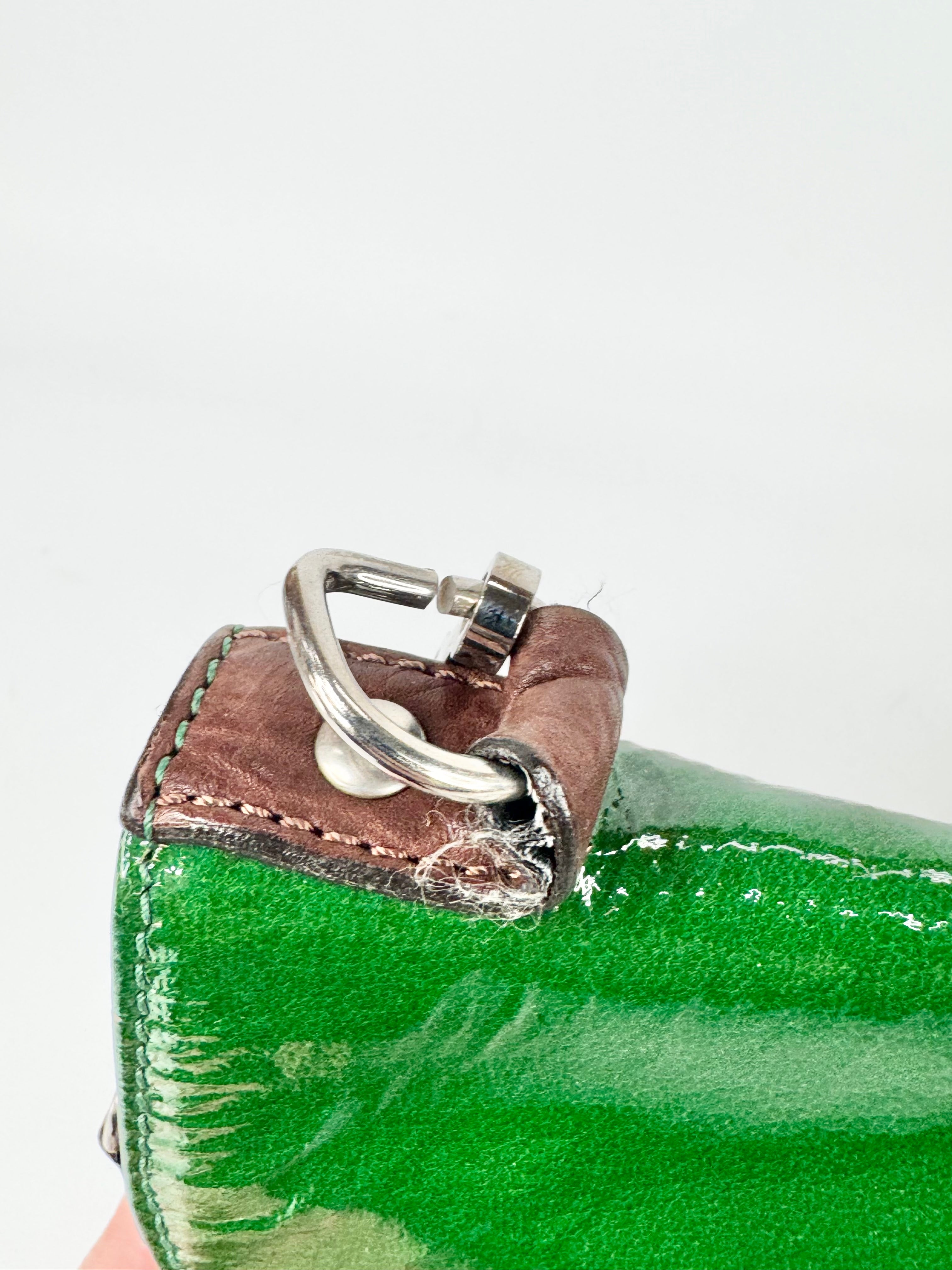 Lanvin Emerald Green Patent Leather Shoulder Bag