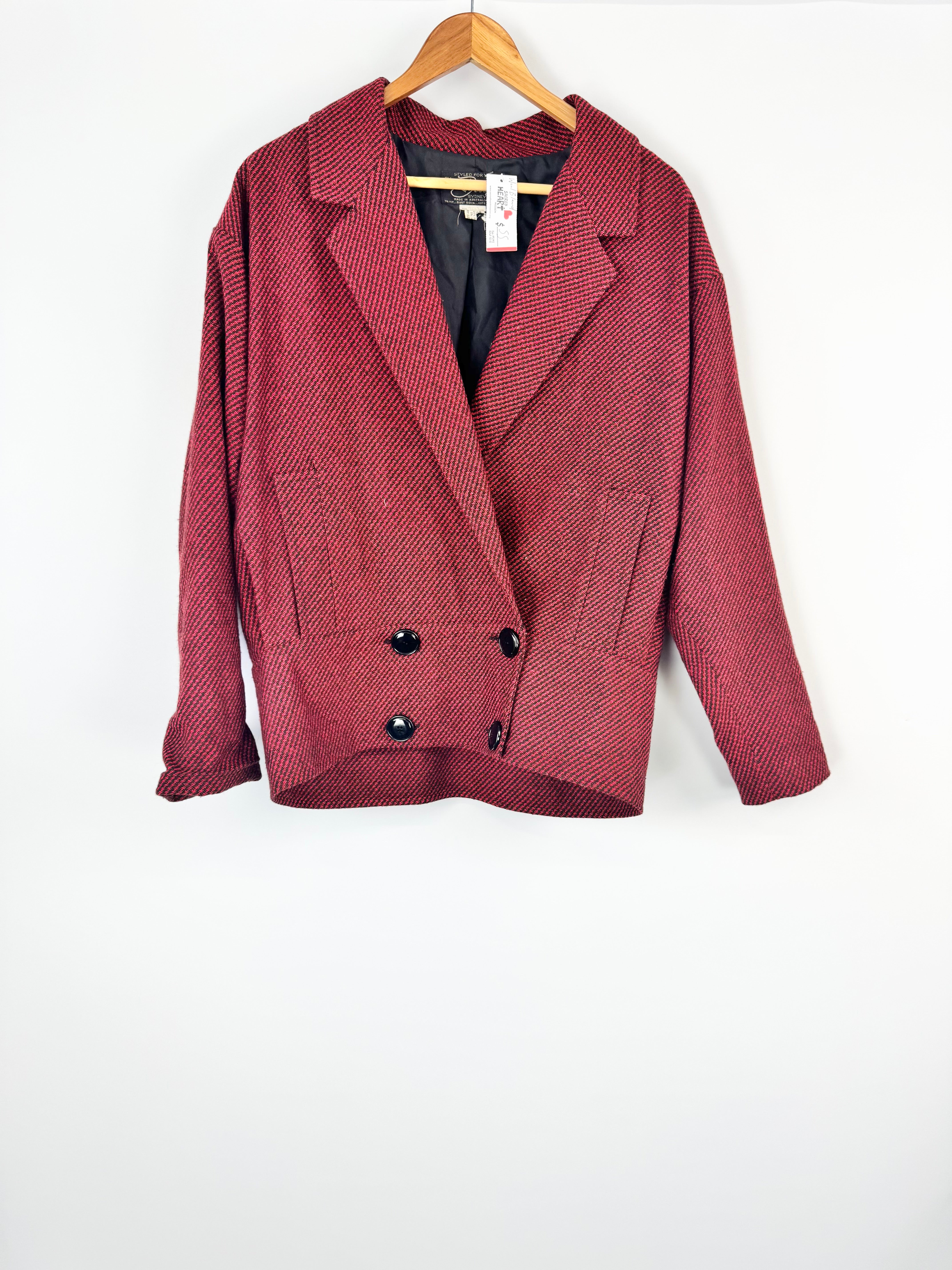 Vintage Barry Joseph Red & Black Jacket - AU12/14