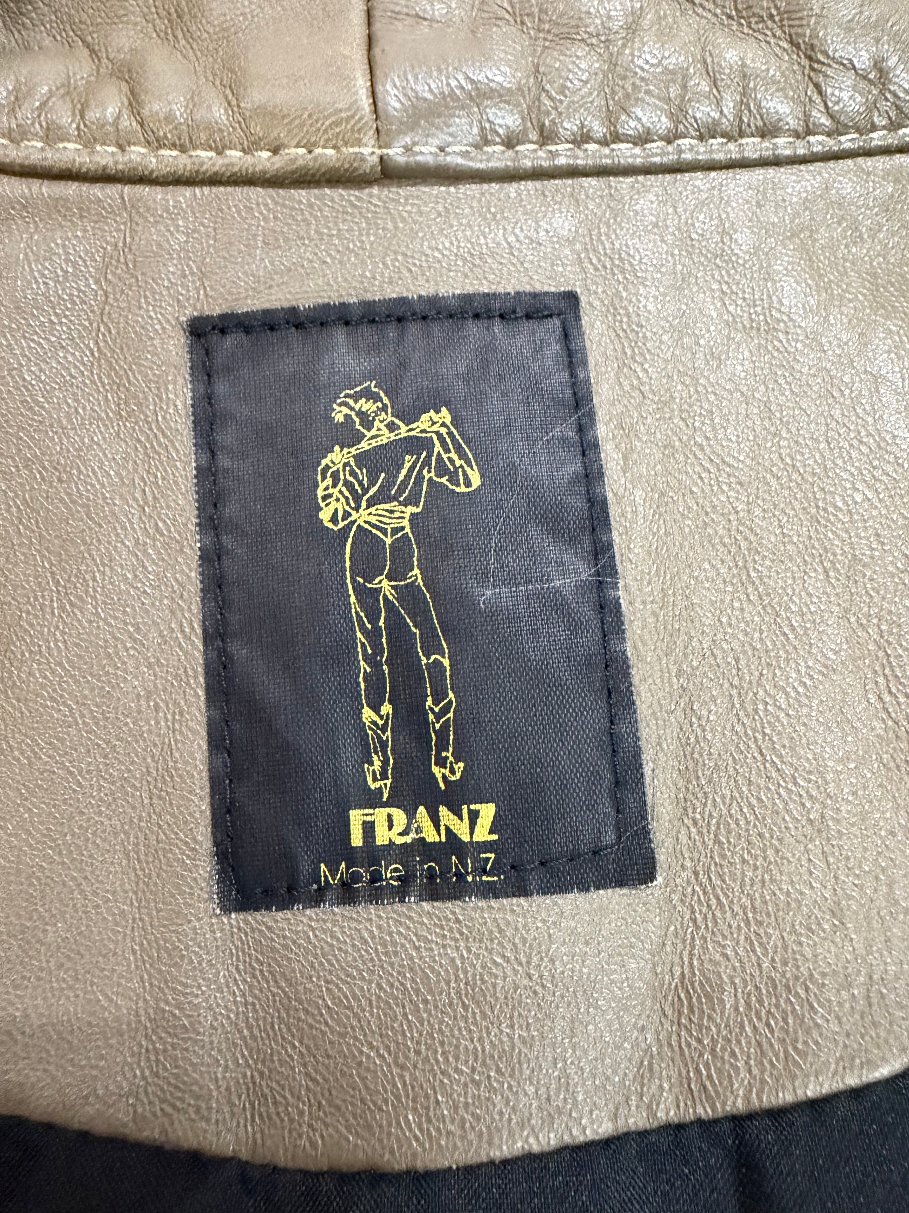 Vintage Franz Taupe Leather Jacket - AU12