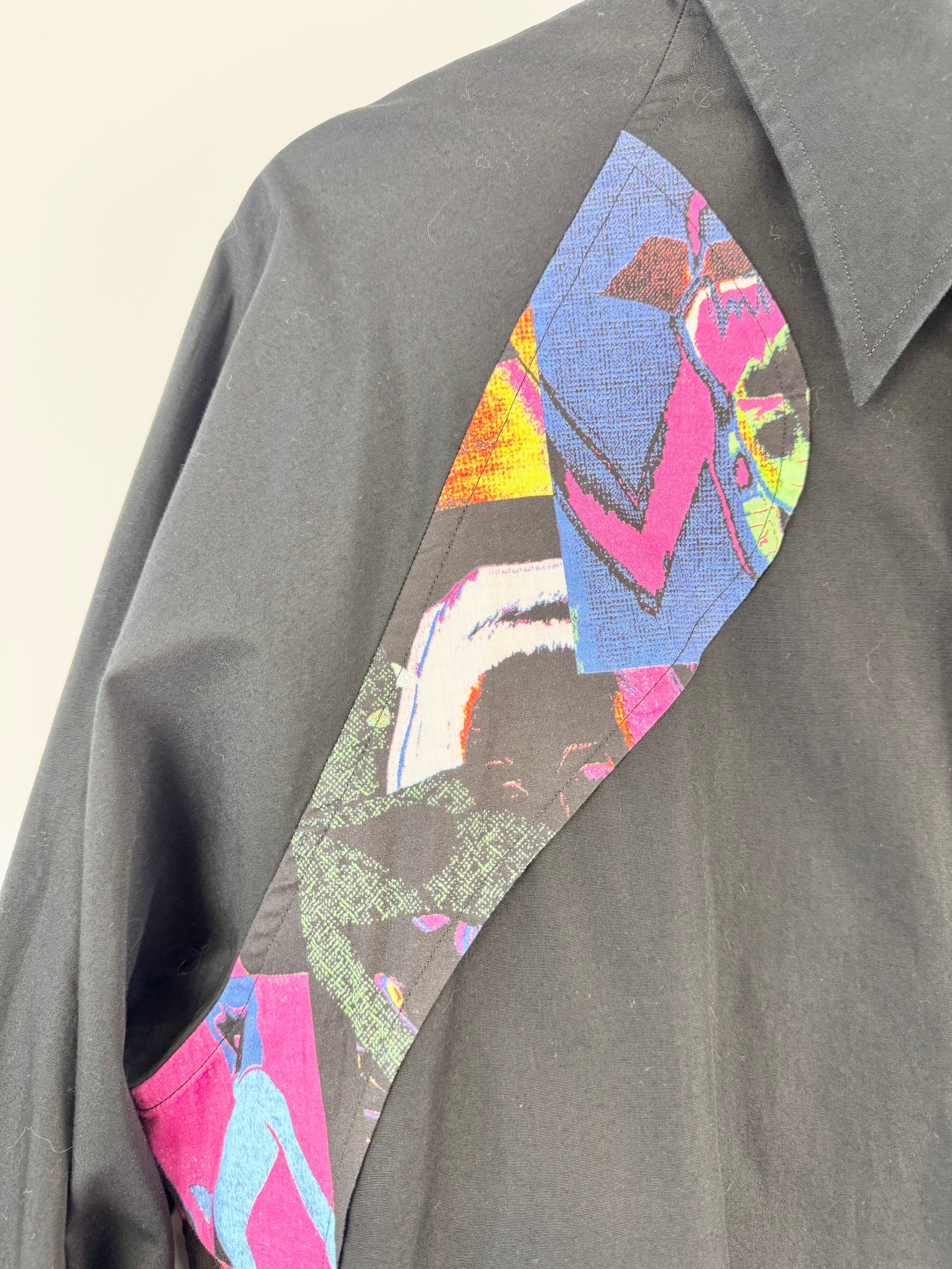 Vintage 90s Versace Classic Black & Mulicolour Shirt - 16.5/42