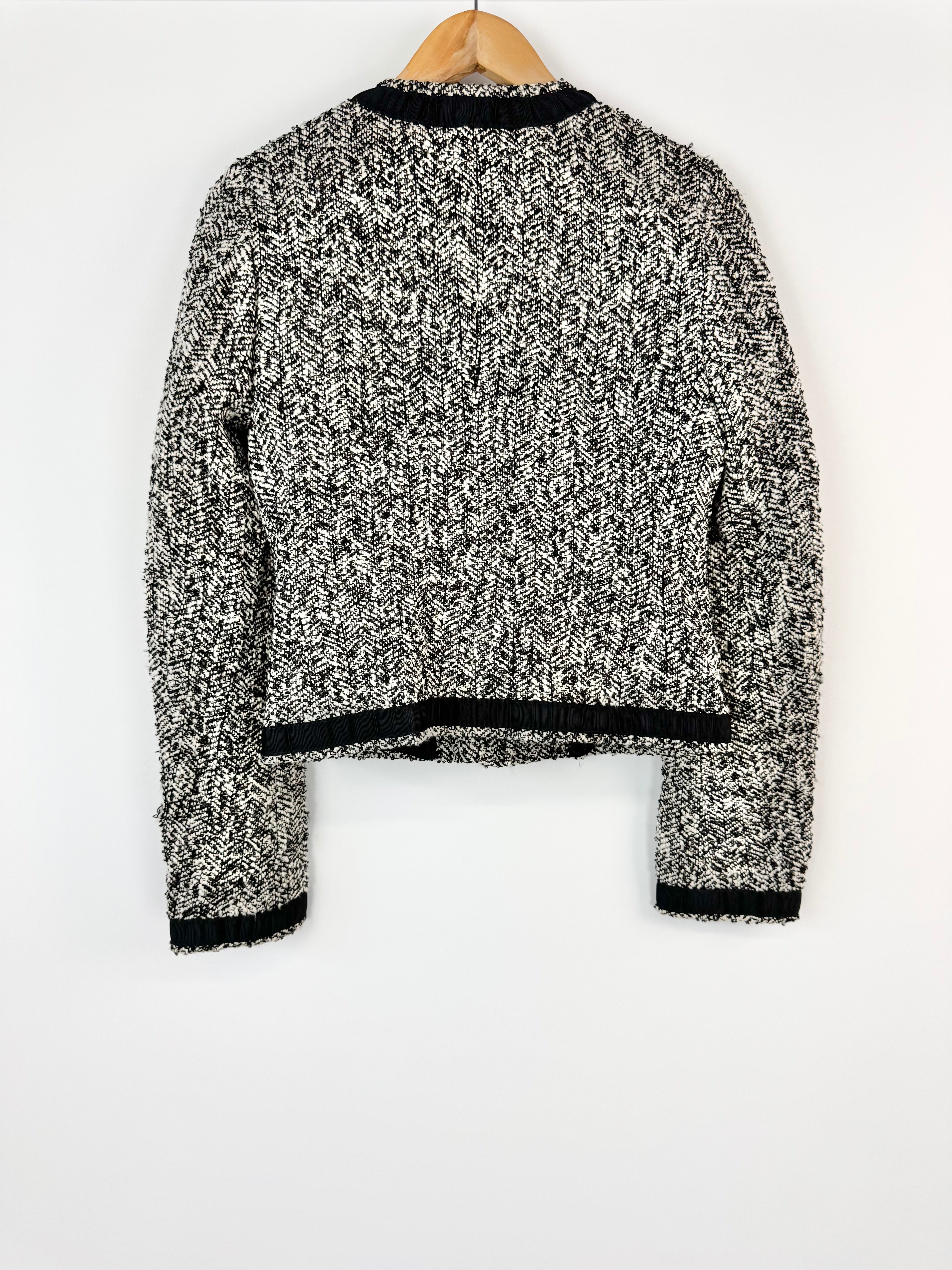 Karl Lagerfeld Black & White Chevron Jacket - AU10