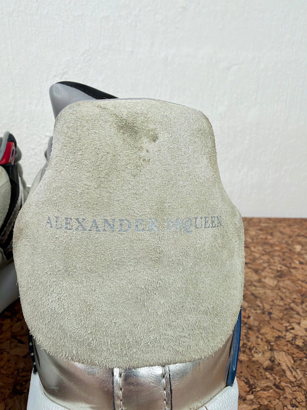 Alexander McQueen Oversized Patchwork Cocktail Silver Sneakers - EU42