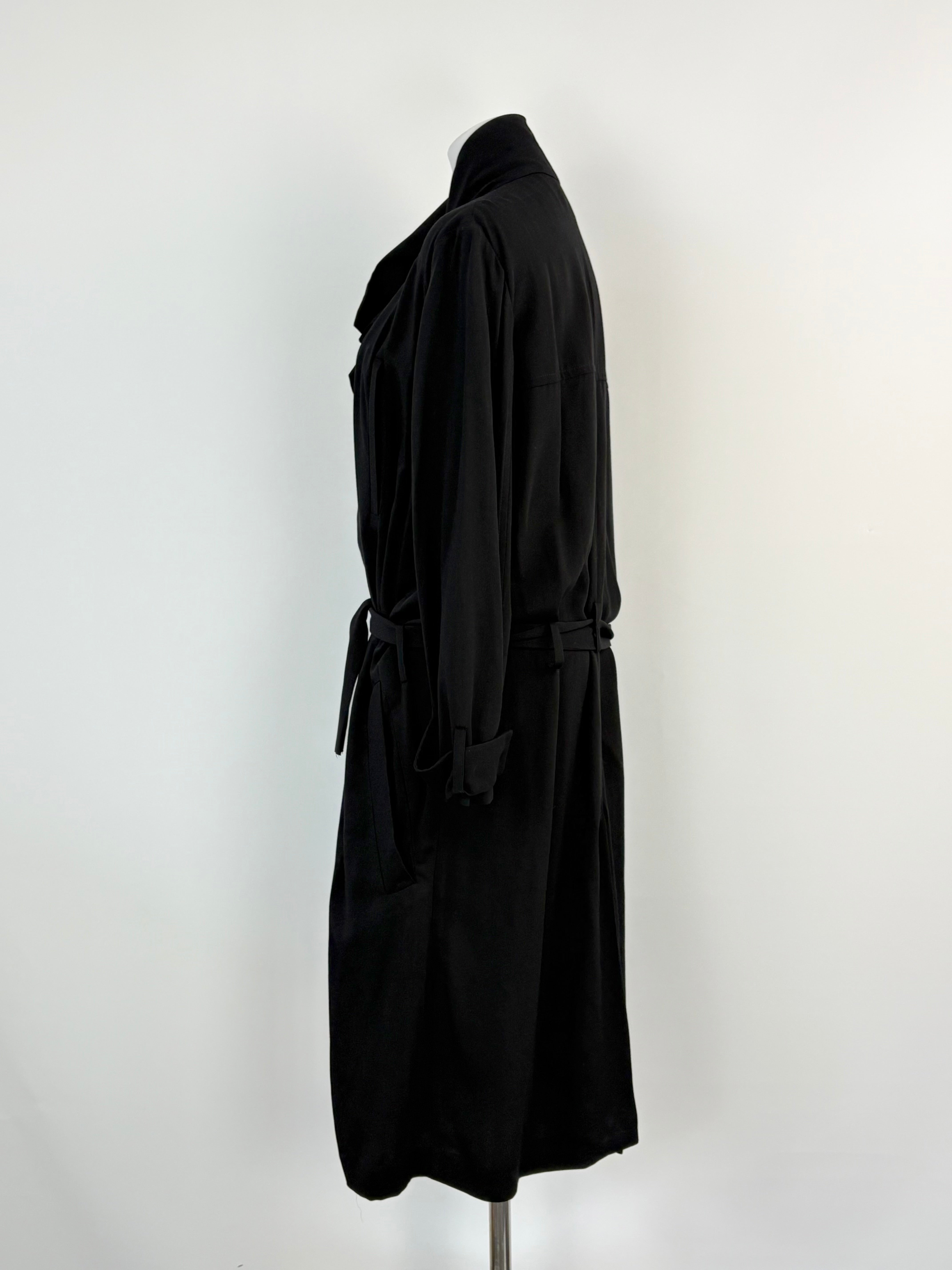 IRO Black Press-Stud Longline Coat - AU10