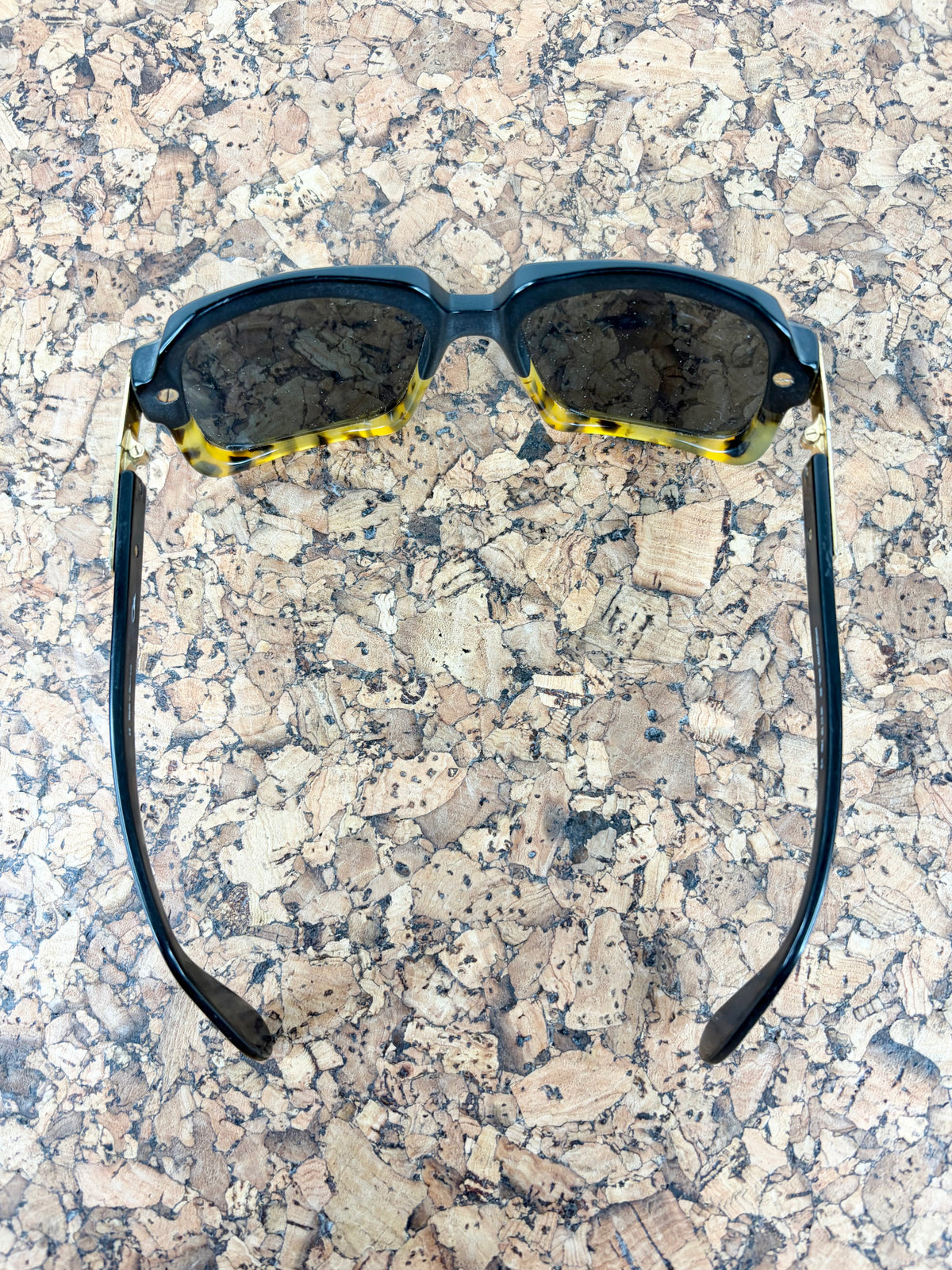 Cazal Square Frame Gold, Black & Tortoiseshell Sunglasses