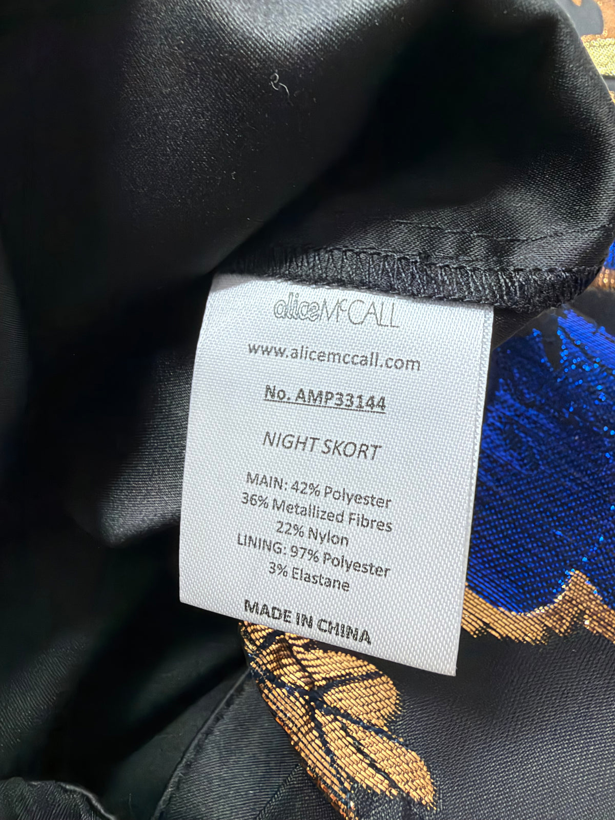 Alice McCall Gold, Blue & Orange Metallic Lurex 'Night Skort' - AU8
