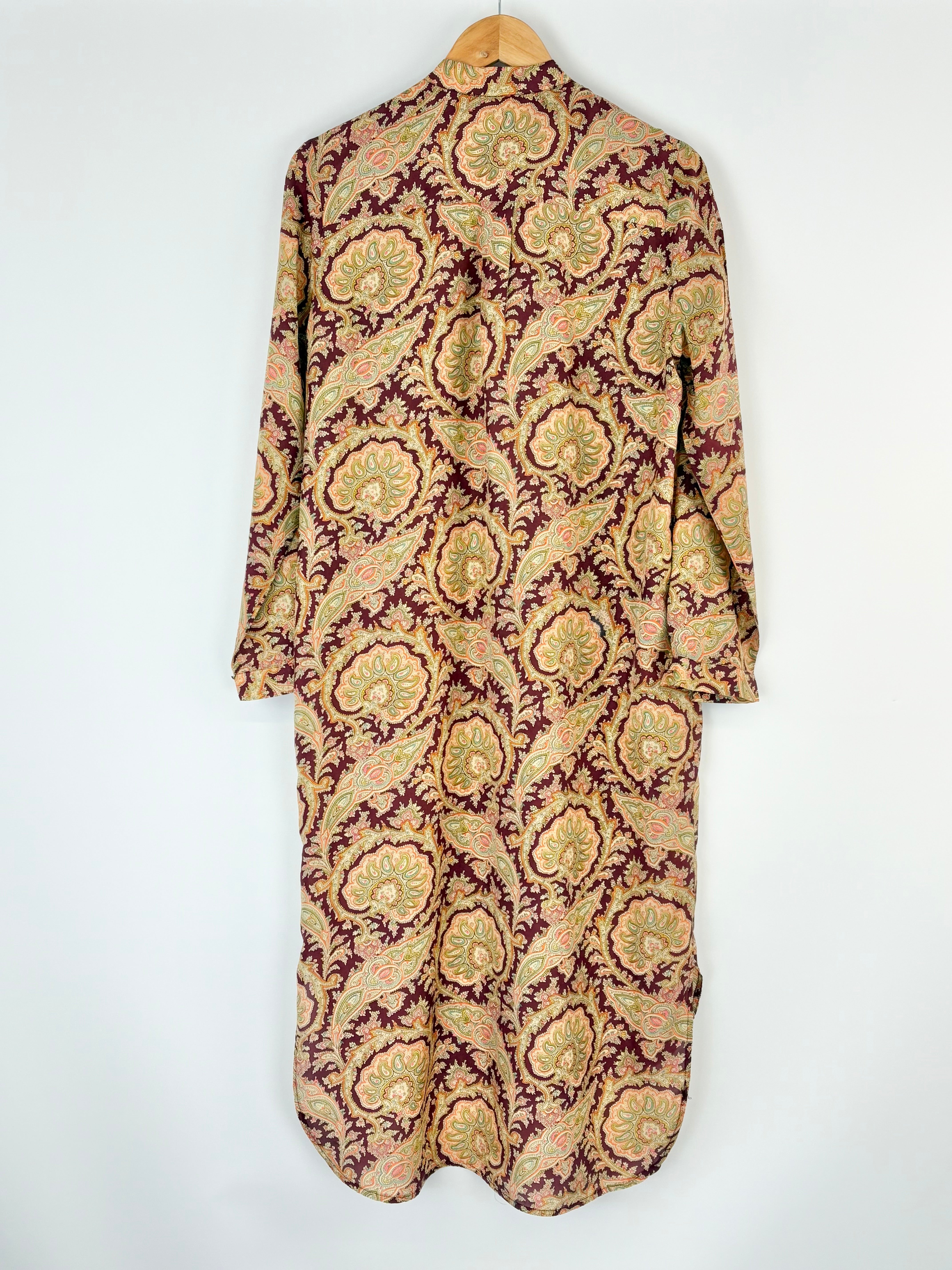 Zimmermann Maroon Silk Paisley Tunic Dress - AU10